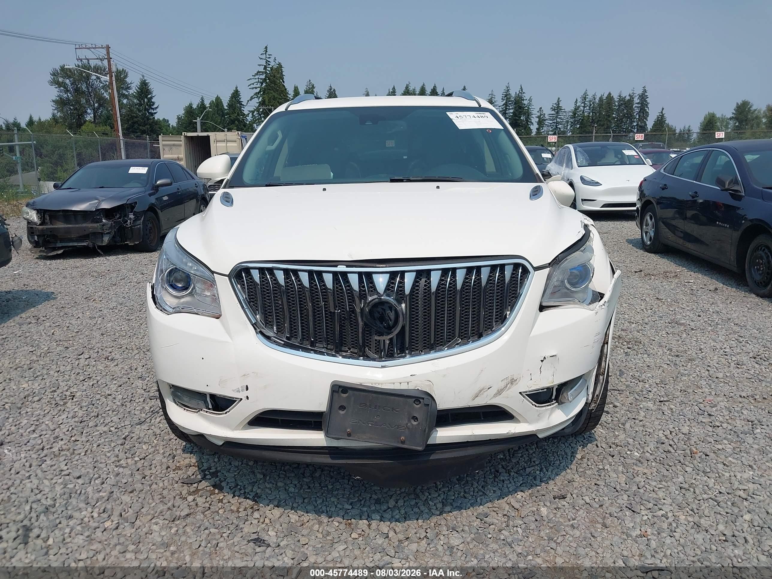 2015 Buick Enclave Leather White vin: 5GAKVBKD7FJ317624