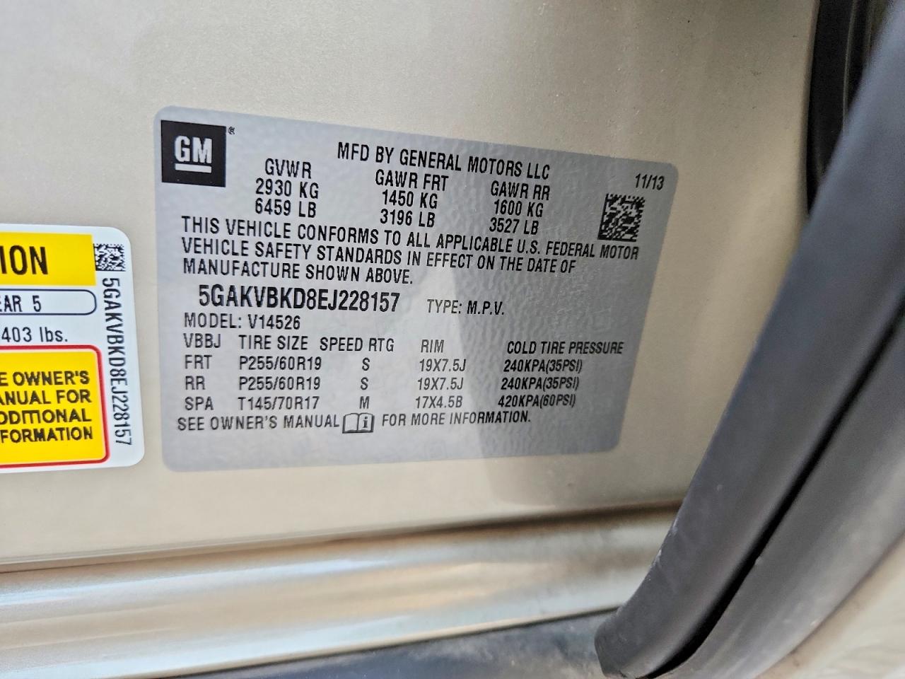 2014 Buick Enclave Silver vin: 5GAKVBKD8EJ228157