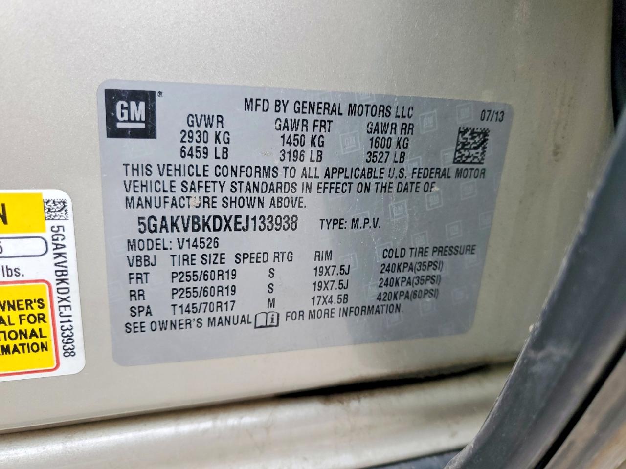 2014 Buick Enclave Серебряный vin: 5GAKVBKDXEJ133938