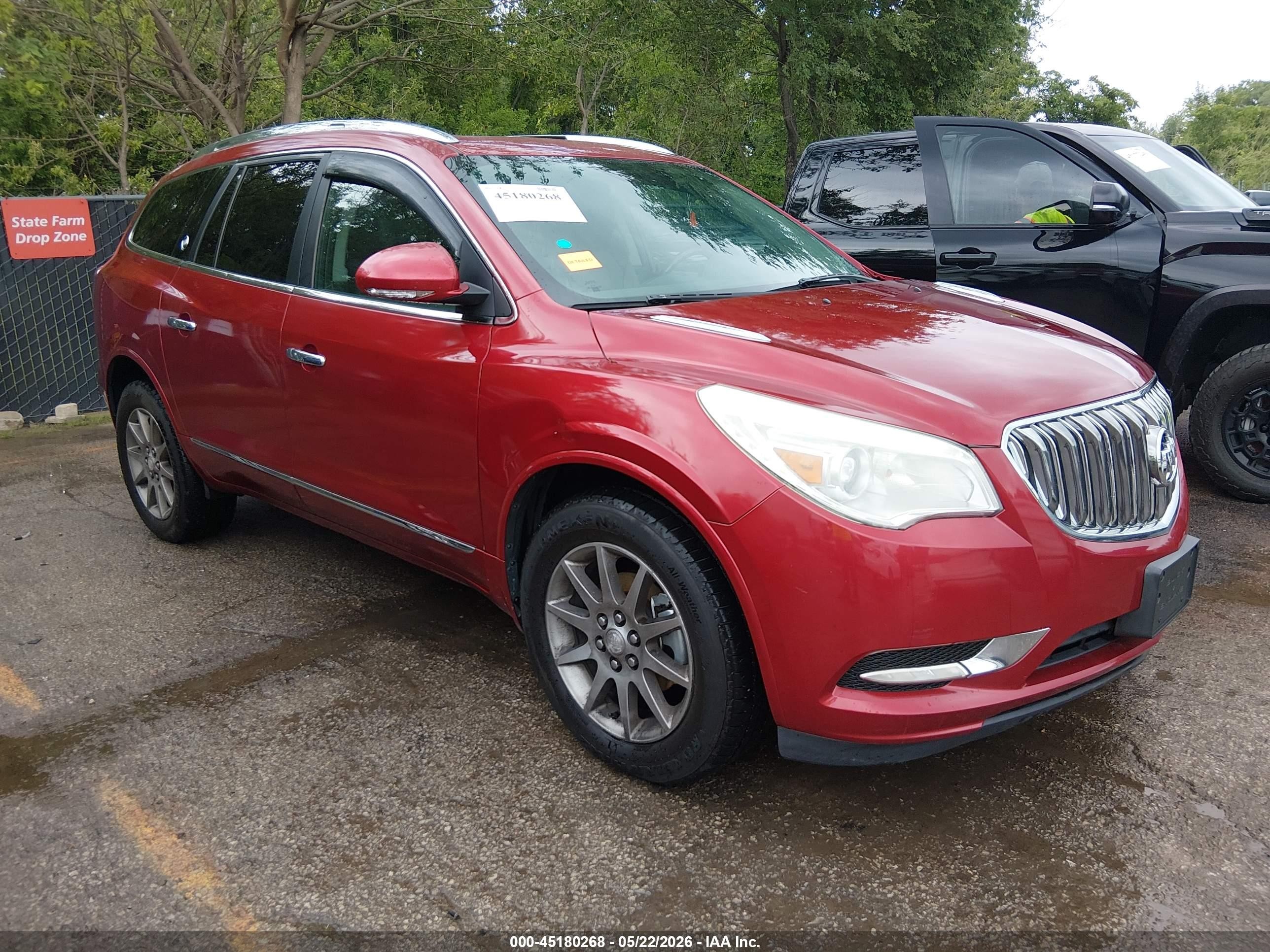 2014 Buick Enclave Leather Красный vin: 5GAKVBKDXEJ205981