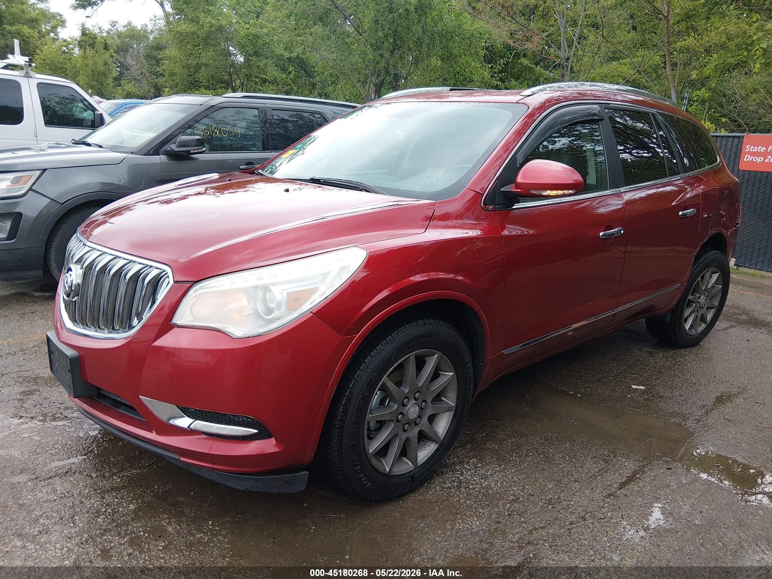2014 Buick Enclave Leather Красный vin: 5GAKVBKDXEJ205981