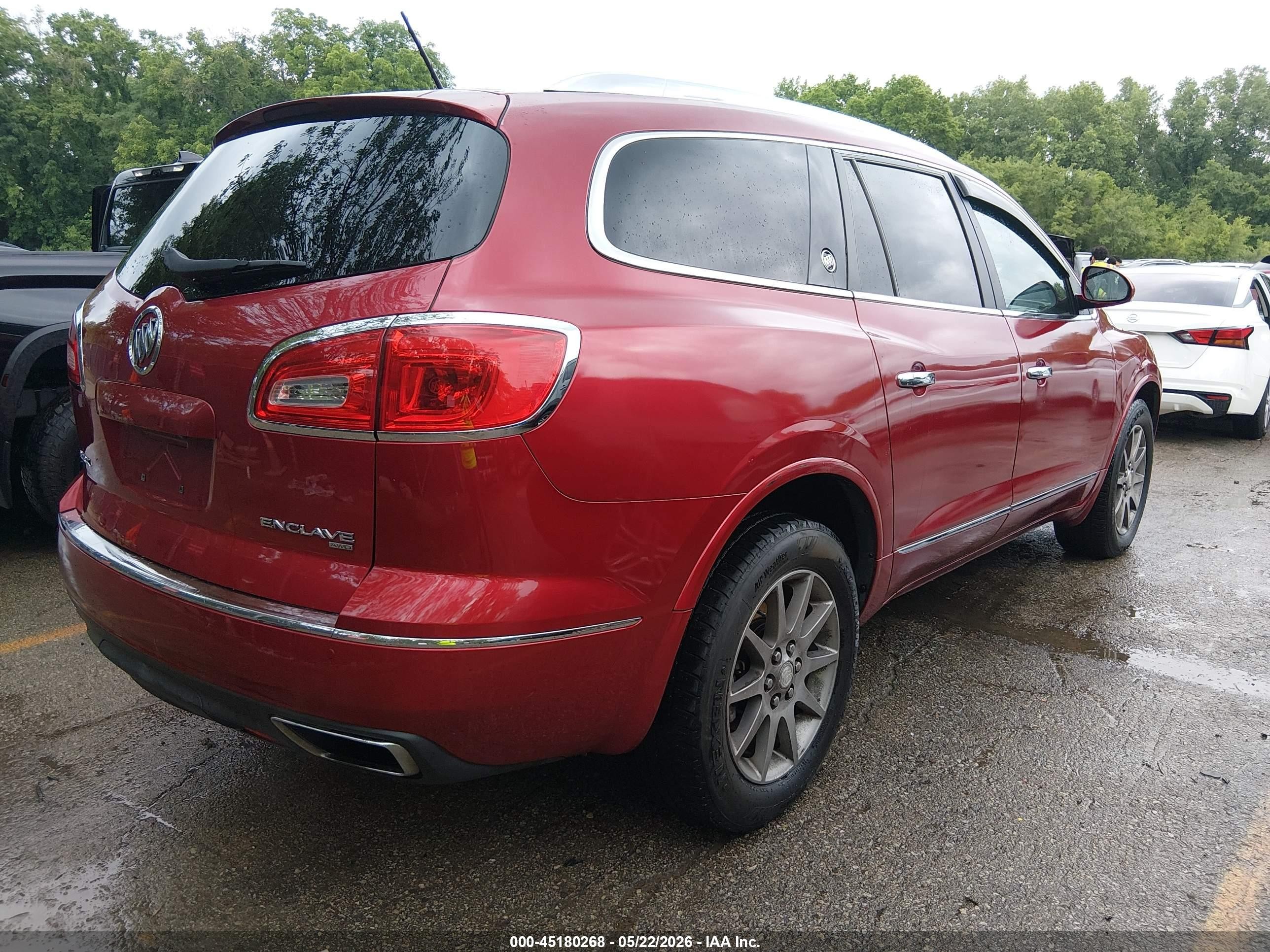 2014 Buick Enclave Leather Красный vin: 5GAKVBKDXEJ205981