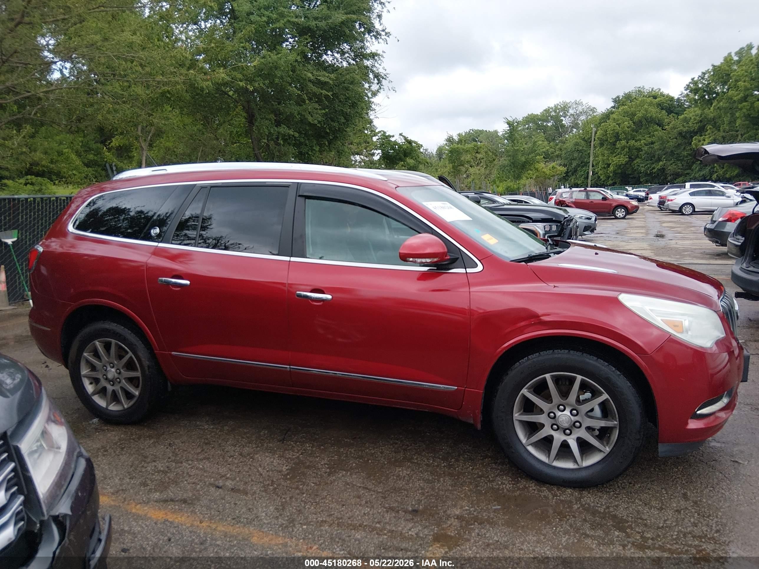2014 Buick Enclave Leather Красный vin: 5GAKVBKDXEJ205981