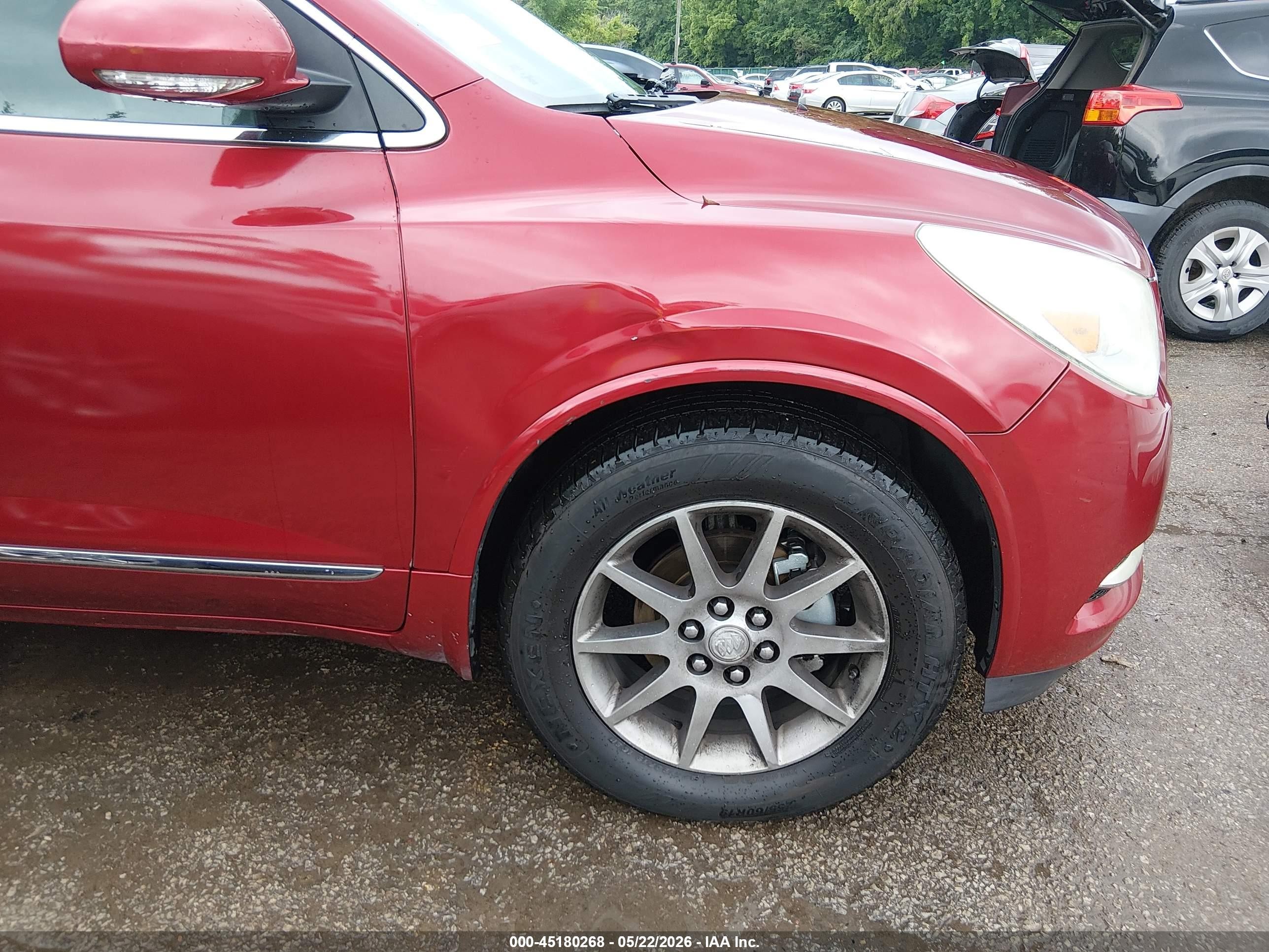 2014 Buick Enclave Leather Красный vin: 5GAKVBKDXEJ205981
