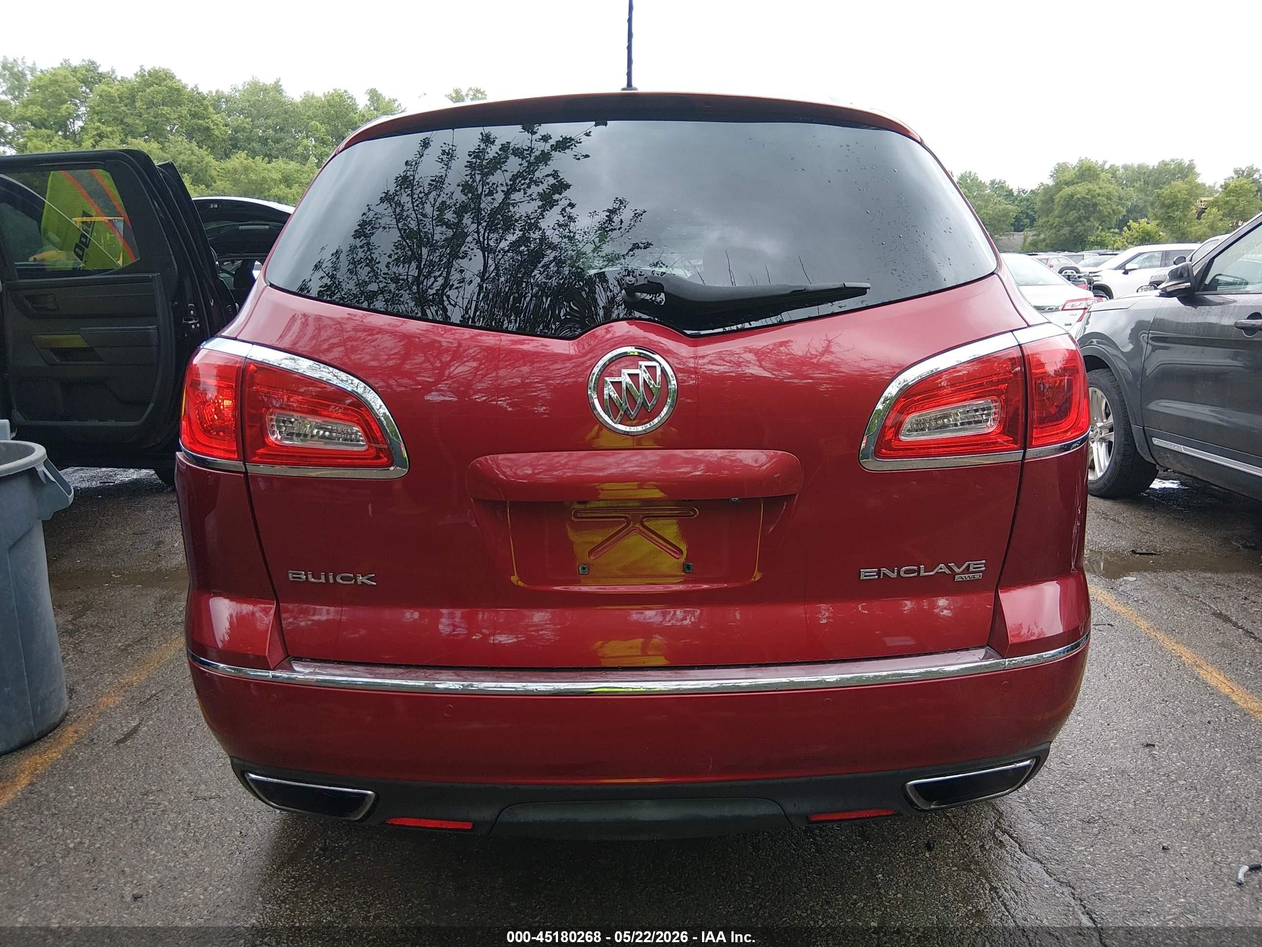 2014 Buick Enclave Leather Красный vin: 5GAKVBKDXEJ205981