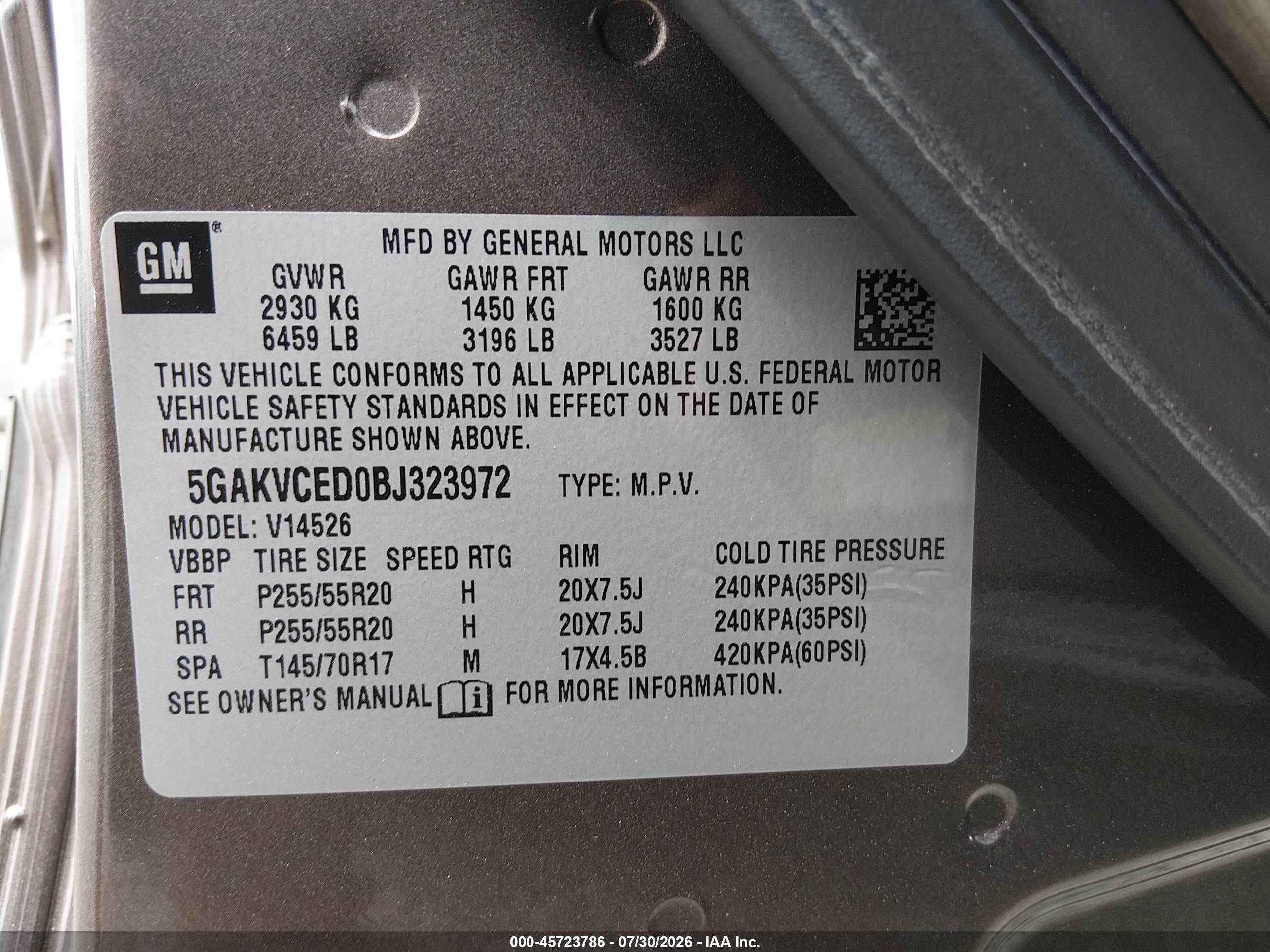 2011 Buick Enclave 2xl Brown vin: 5GAKVCED0BJ323972