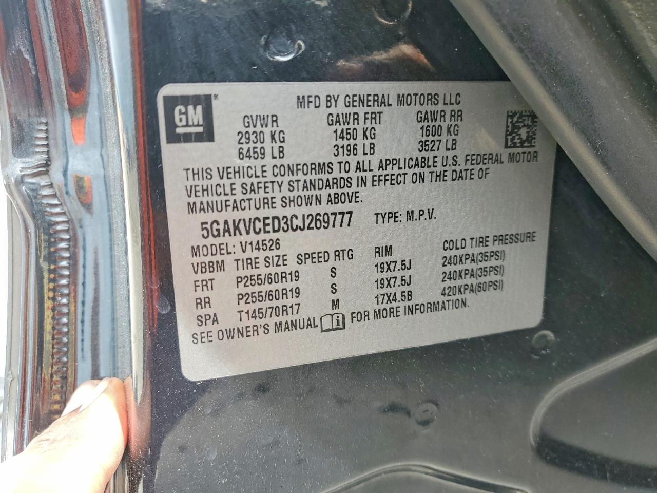 2012 Buick Enclave Black vin: 5GAKVCED3CJ269777
