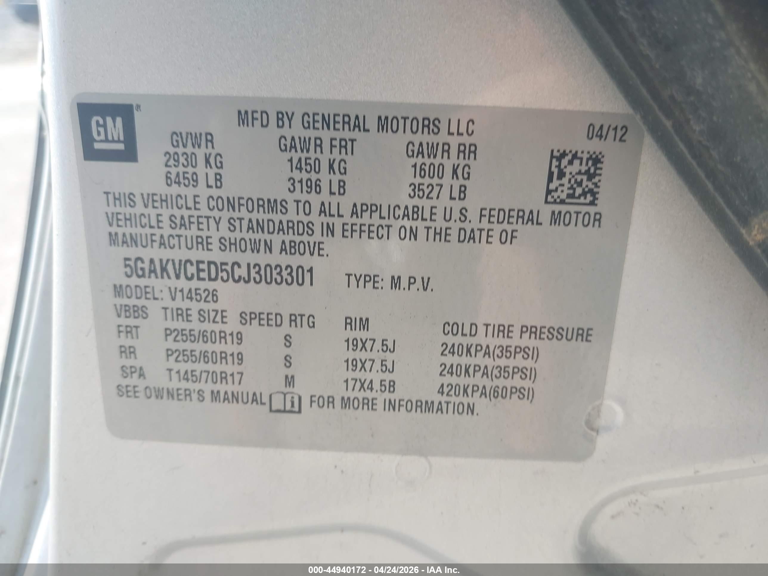 2012 Buick Enclave Leather Silver vin: 5GAKVCED5CJ303301