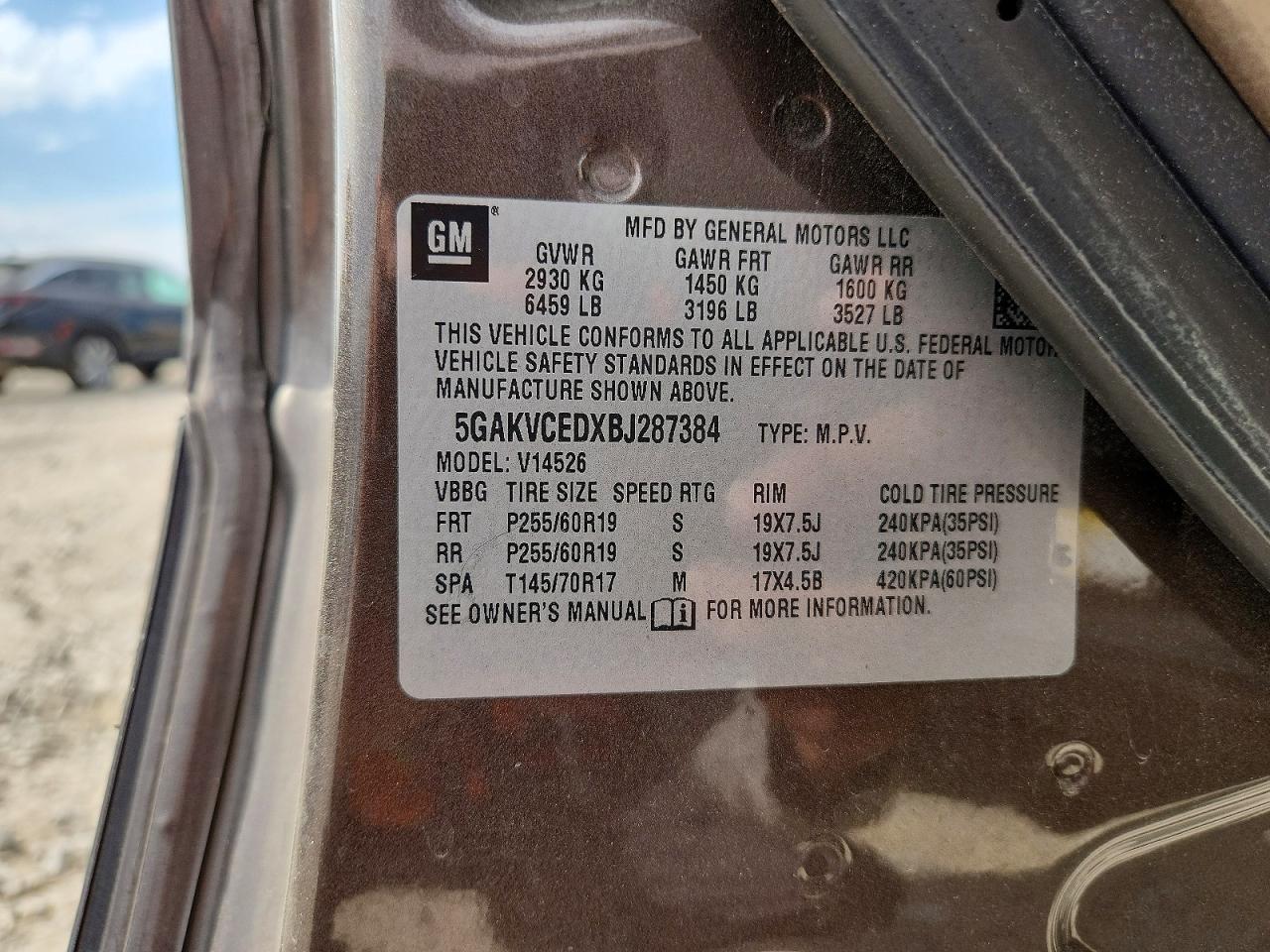 2011 Buick Enclave Cxl Tan vin: 5GAKVCEDXBJ287384