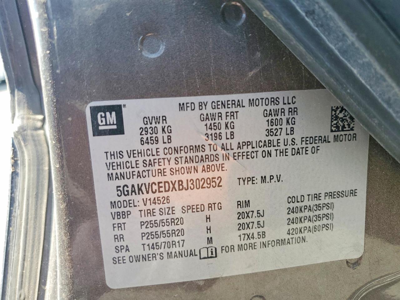 2011 Buick Enclave Cxl Brown vin: 5GAKVCEDXBJ302952