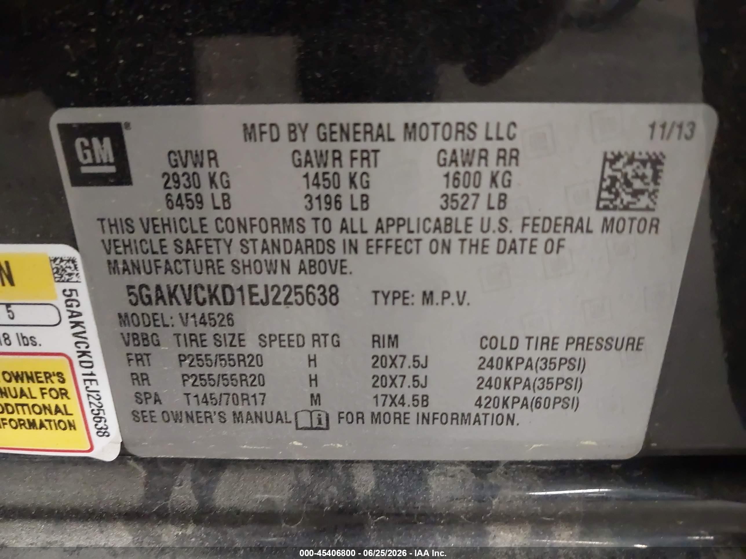 2014 Buick Enclave Premium Dark Blue vin: 5GAKVCKD1EJ225638