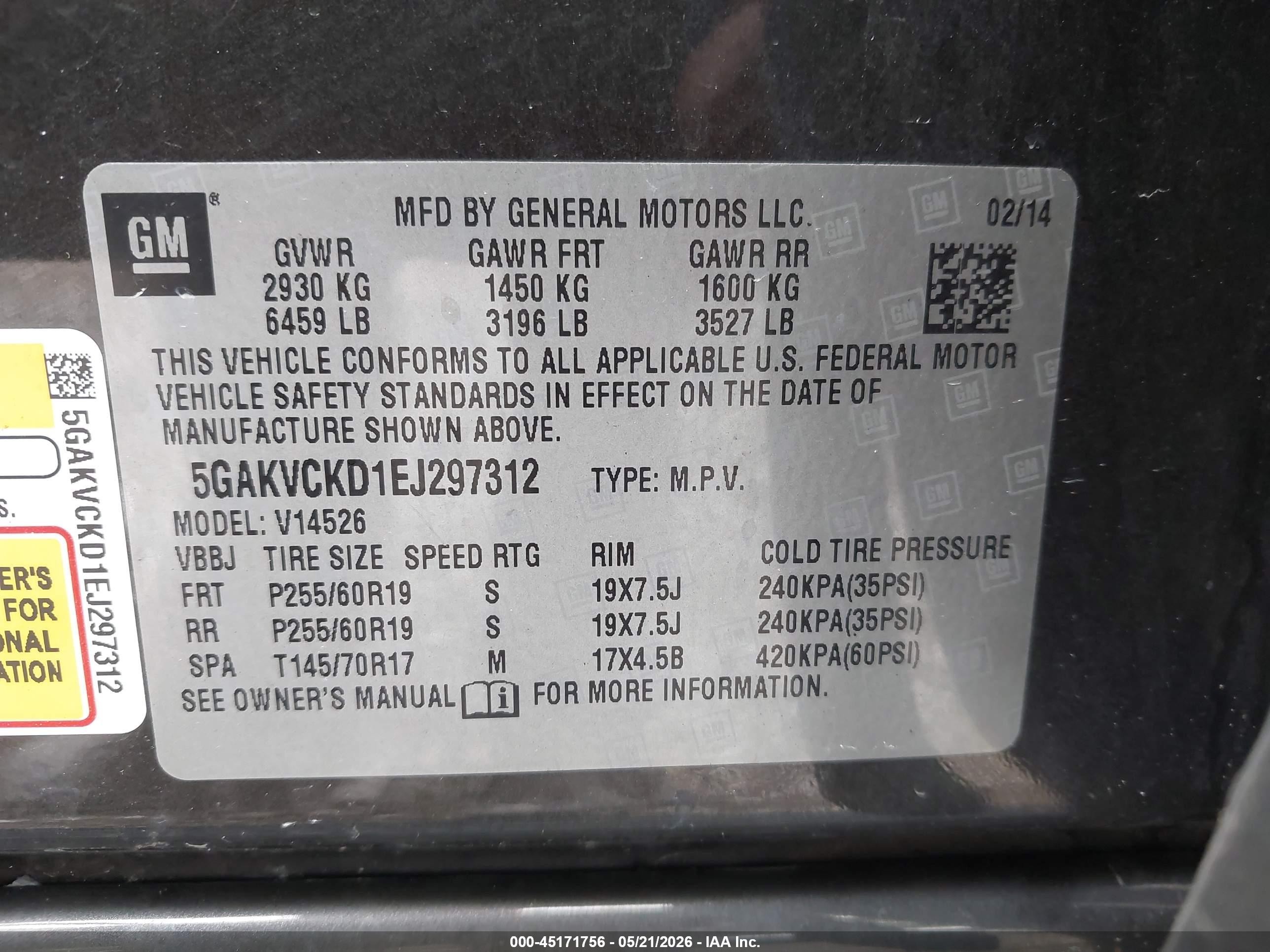 2014 Buick Enclave Premium Brown vin: 5GAKVCKD1EJ297312