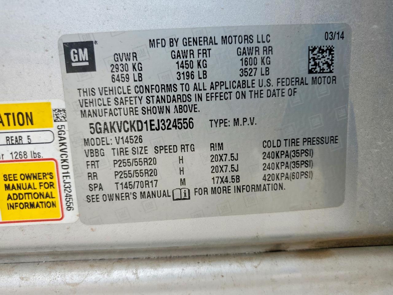 2014 Buick Enclave Silver vin: 5GAKVCKD1EJ324556