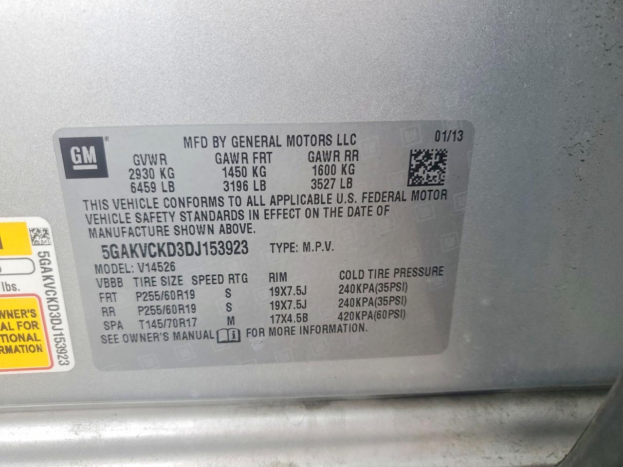 2013 Buick Enclave Silver vin: 5GAKVCKD3DJ153923