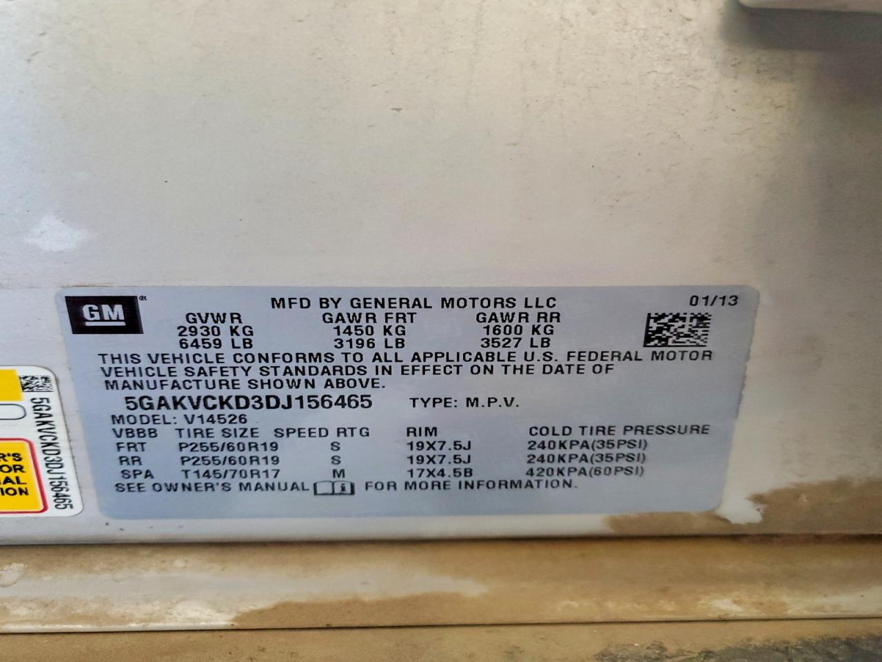 2013 Buick Enclave Tan vin: 5GAKVCKD3DJ156465