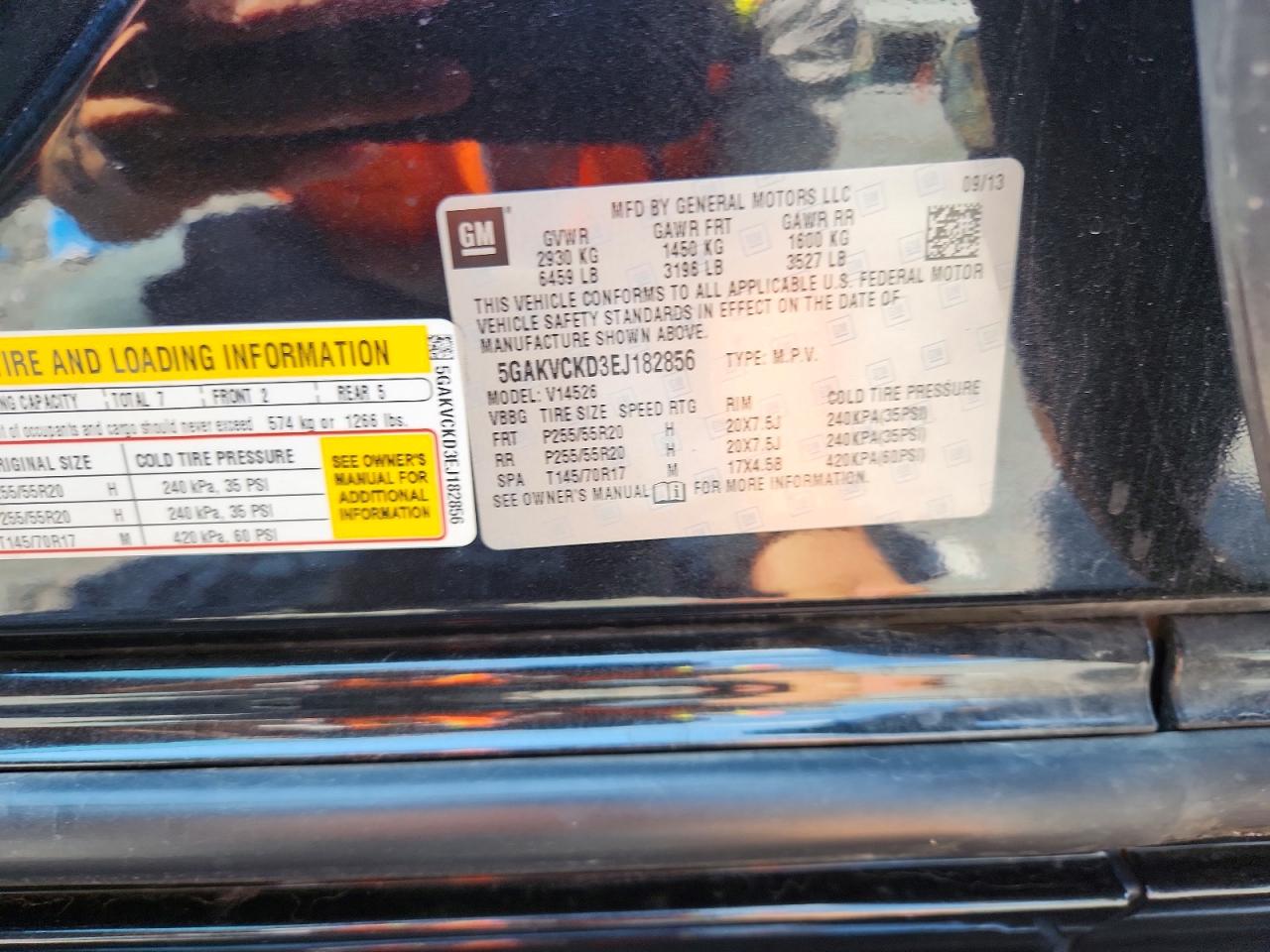 2014 Buick Enclave Black vin: 5GAKVCKD3EJ182856