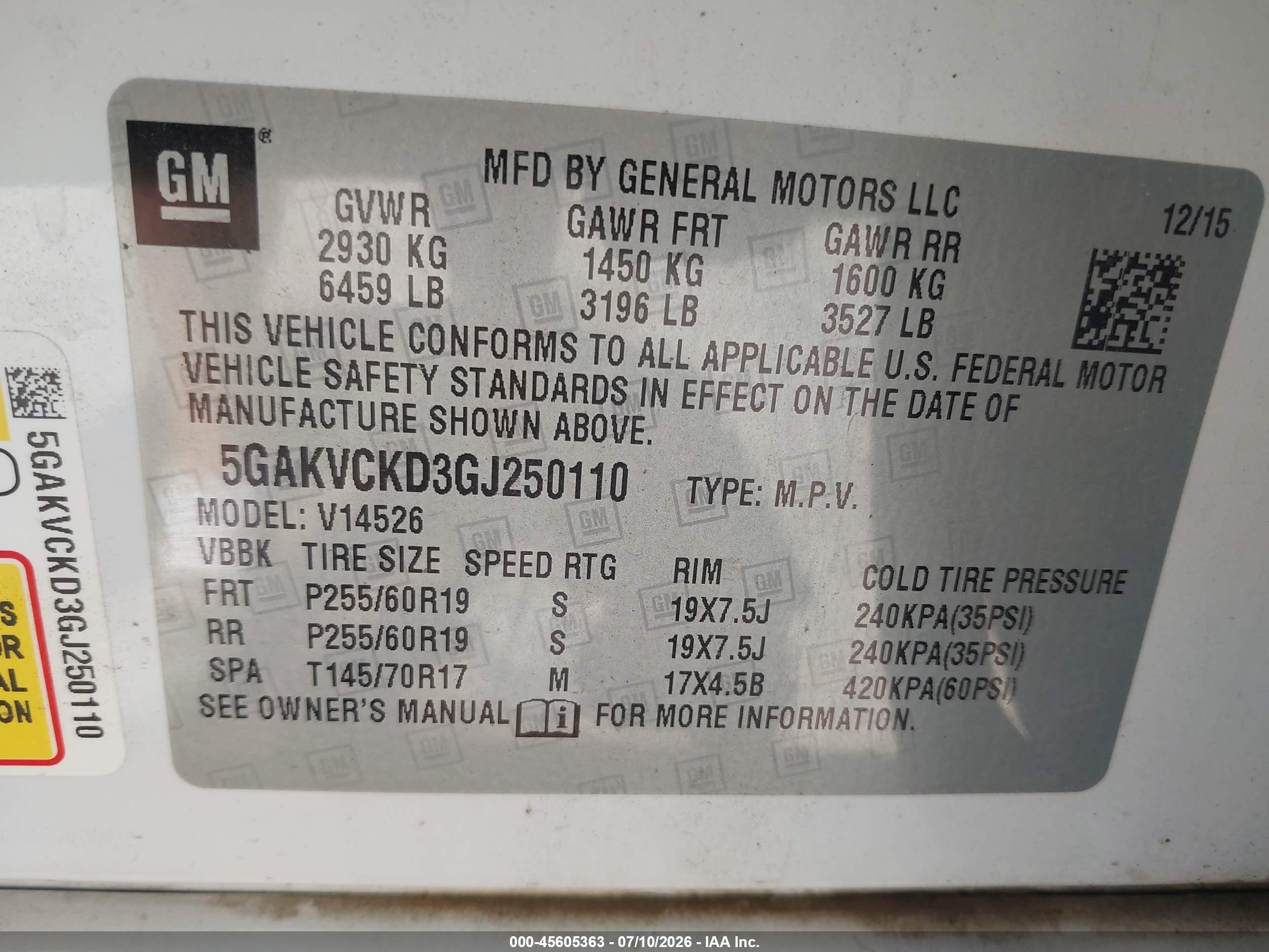 2016 Buick Enclave Premium White vin: 5GAKVCKD3GJ250110