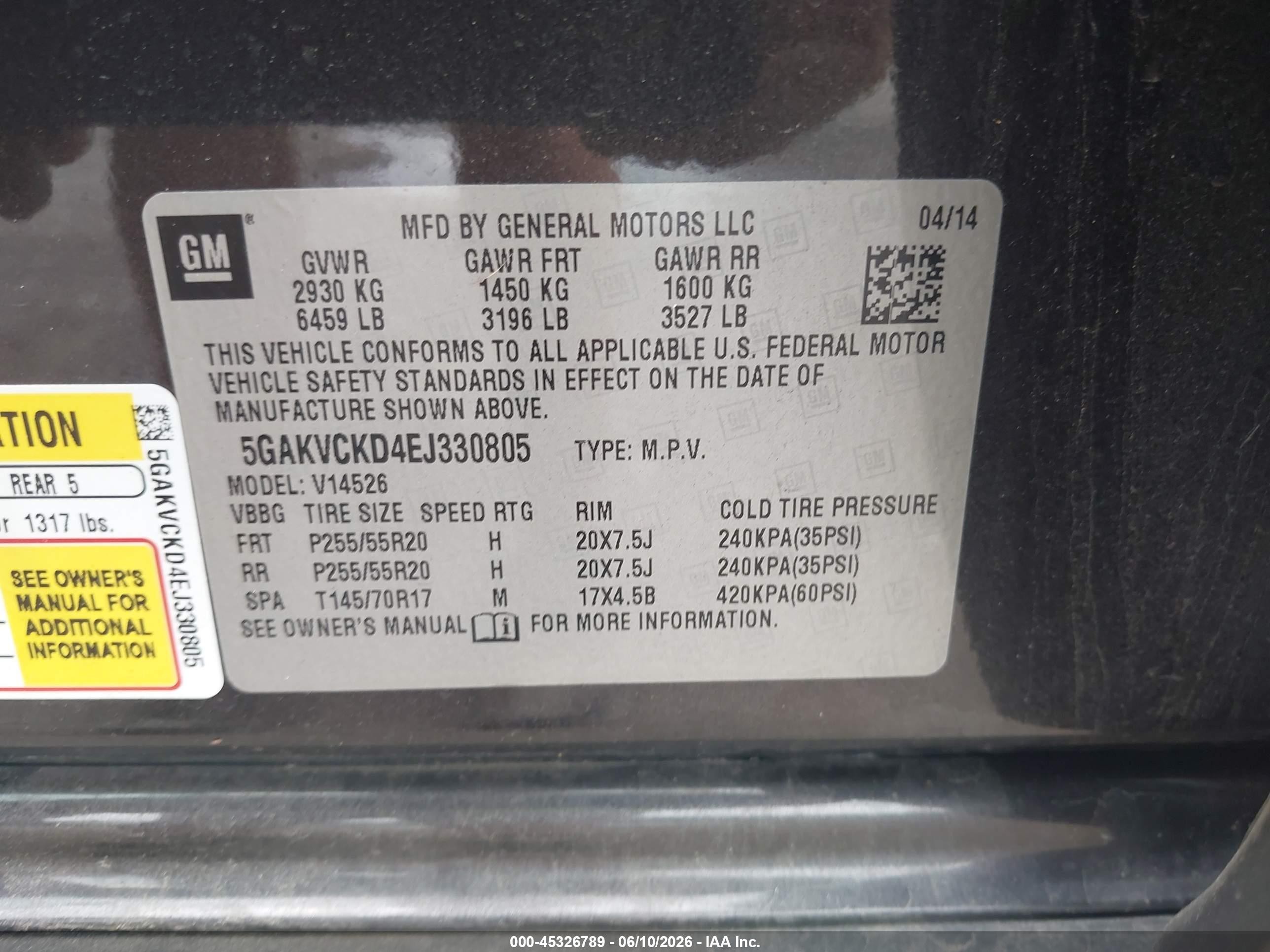 2014 Buick Enclave Premium Gray vin: 5GAKVCKD4EJ330805