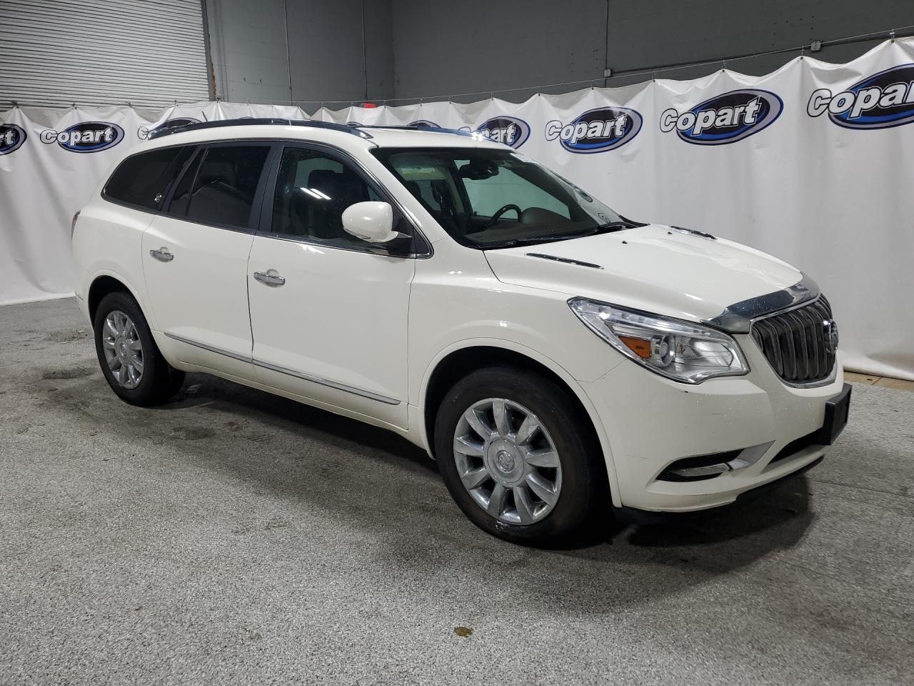 2014 Buick Enclave White vin: 5GAKVCKD5EJ268850 Damage: Right Front Fender, Chipped, 2
