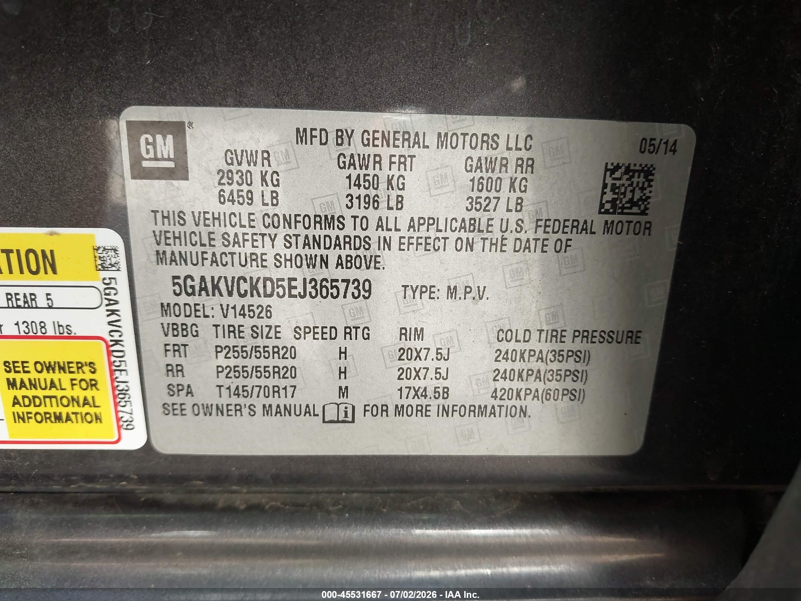 2014 Buick Enclave Premium Gray vin: 5GAKVCKD5EJ365739
