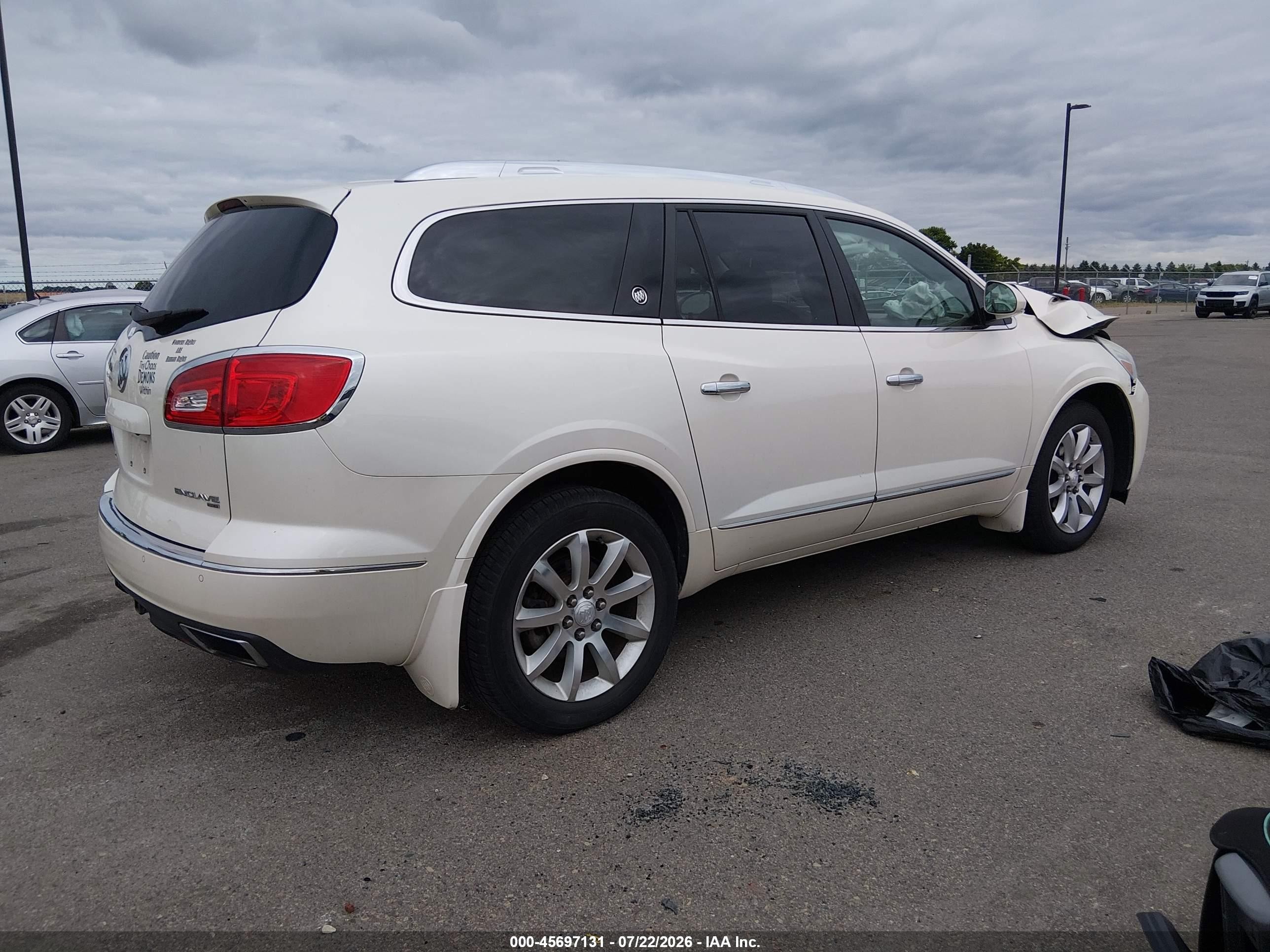 2014 Buick Enclave Premium White vin: 5GAKVCKD6EJ364230