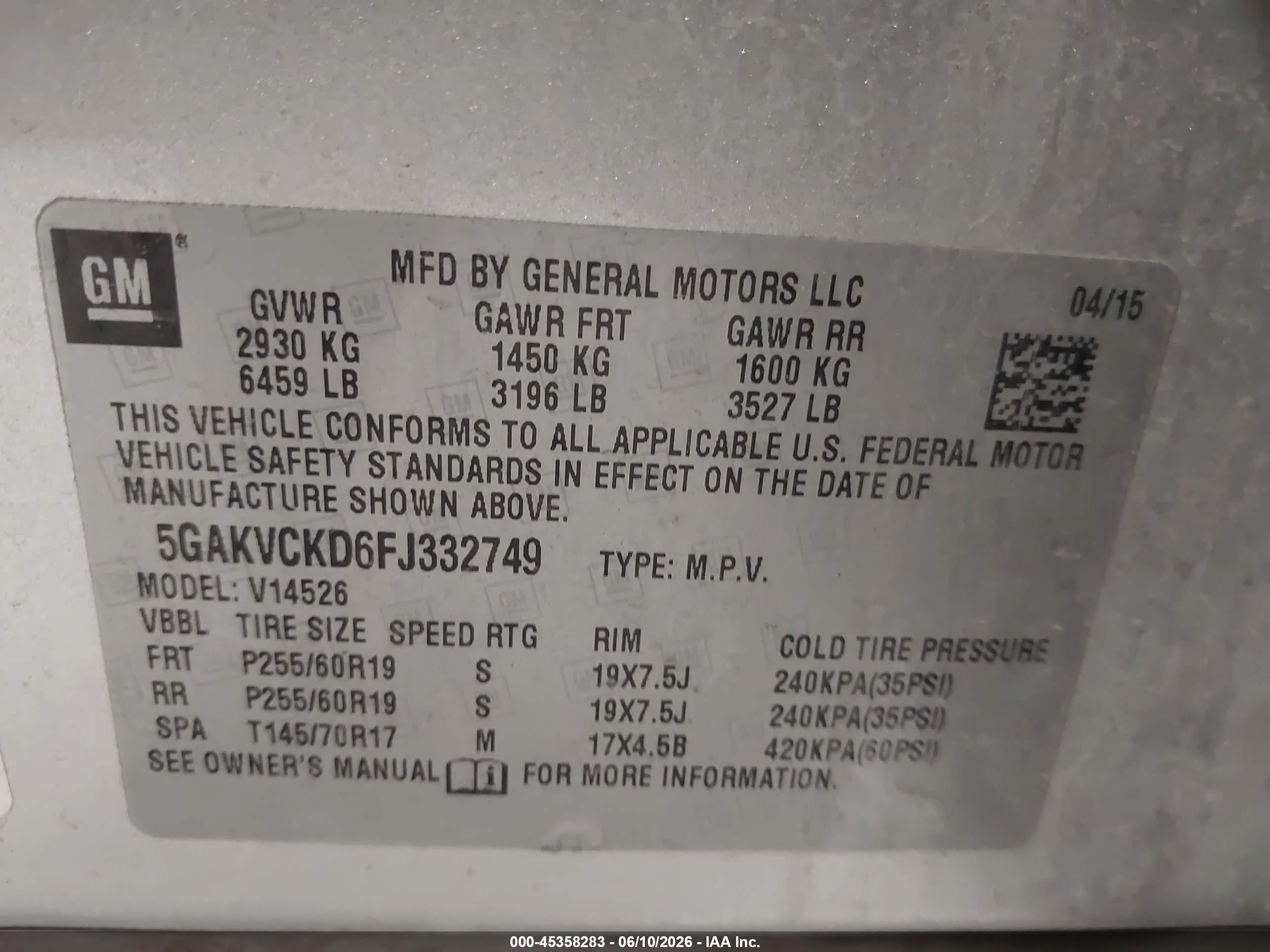 2015 Buick Enclave Premium Silver vin: 5GAKVCKD6FJ332749