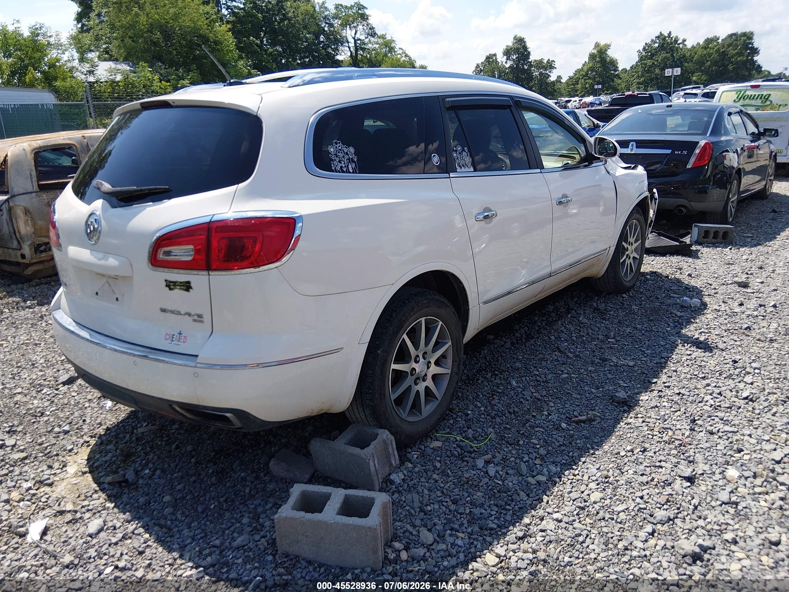 2013 Buick Enclave Leather Белый vin: 5GAKVCKD7DJ235198
