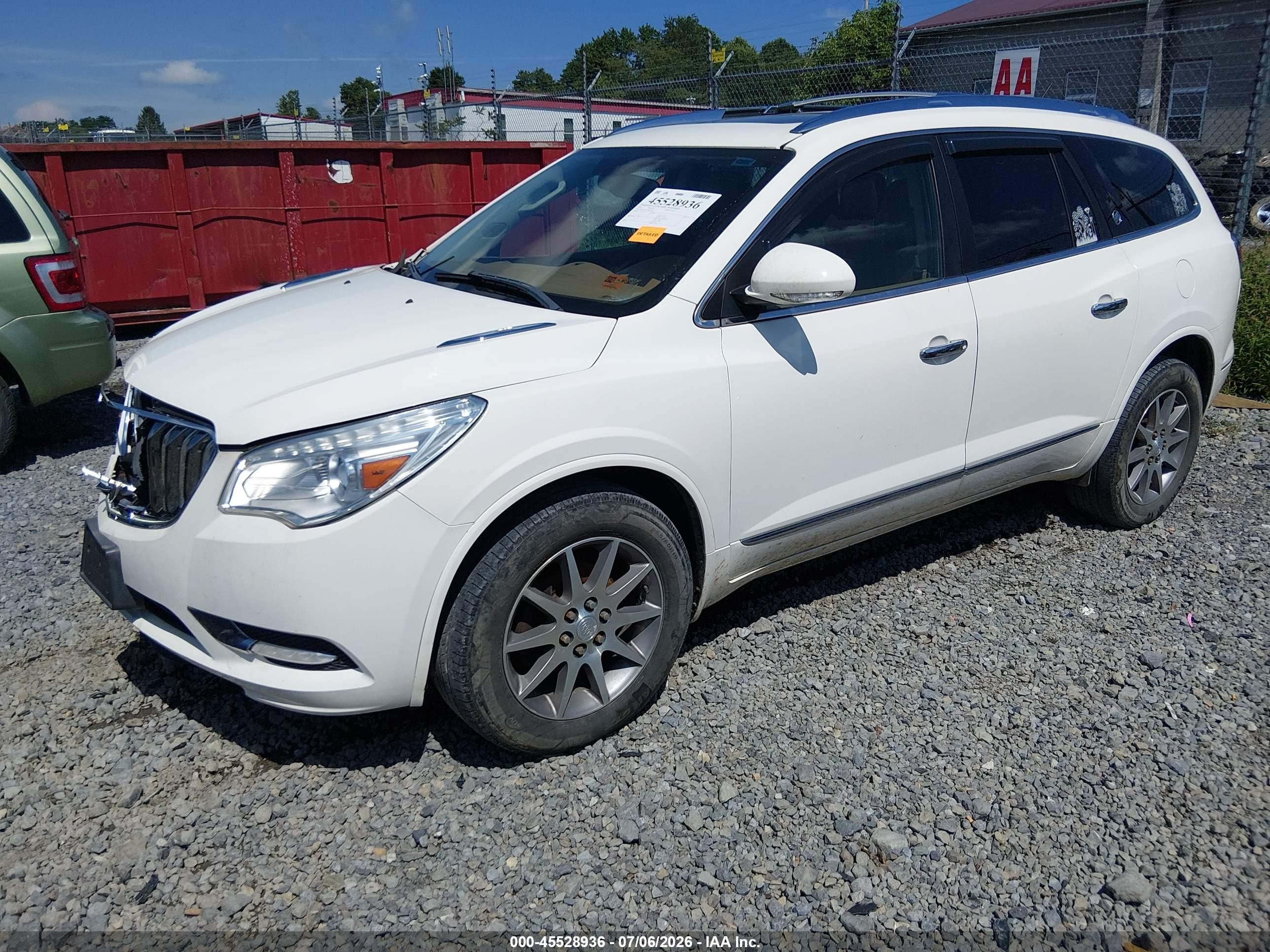 2013 Buick Enclave Leather Белый vin: 5GAKVCKD7DJ235198