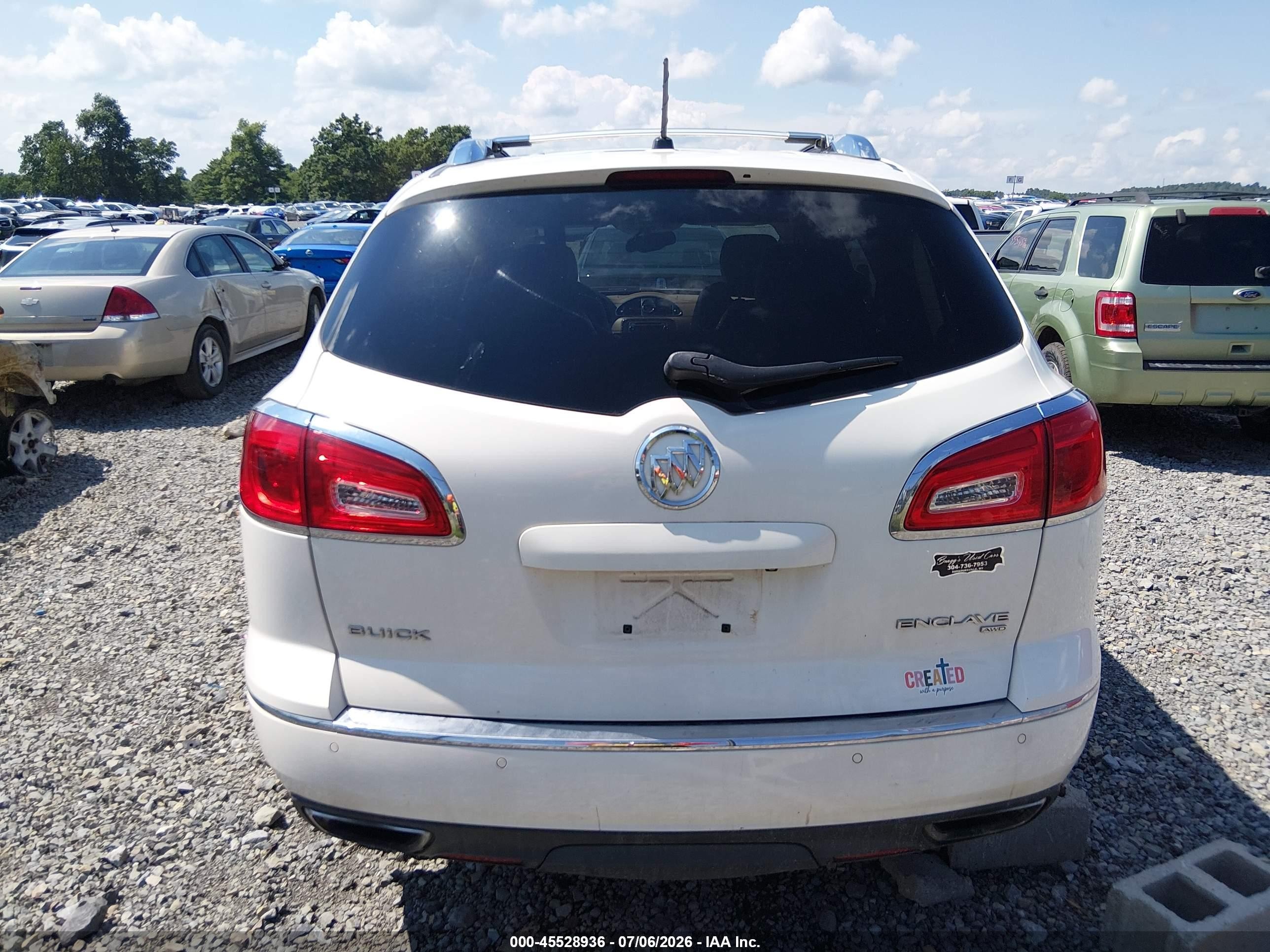 2013 Buick Enclave Leather Белый vin: 5GAKVCKD7DJ235198