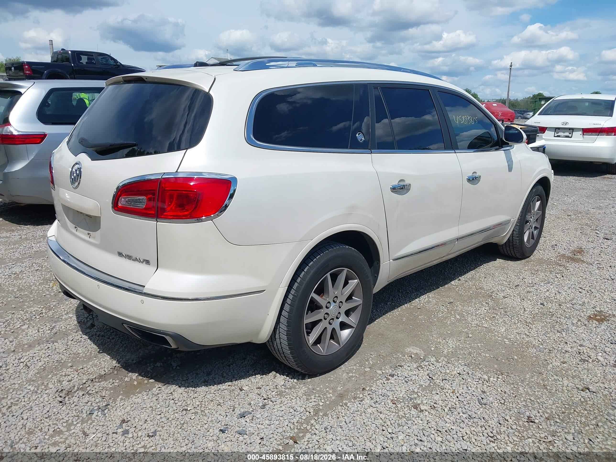 2013 Buick Enclave Leather White vin: 5GAKVCKD8DJ117628
