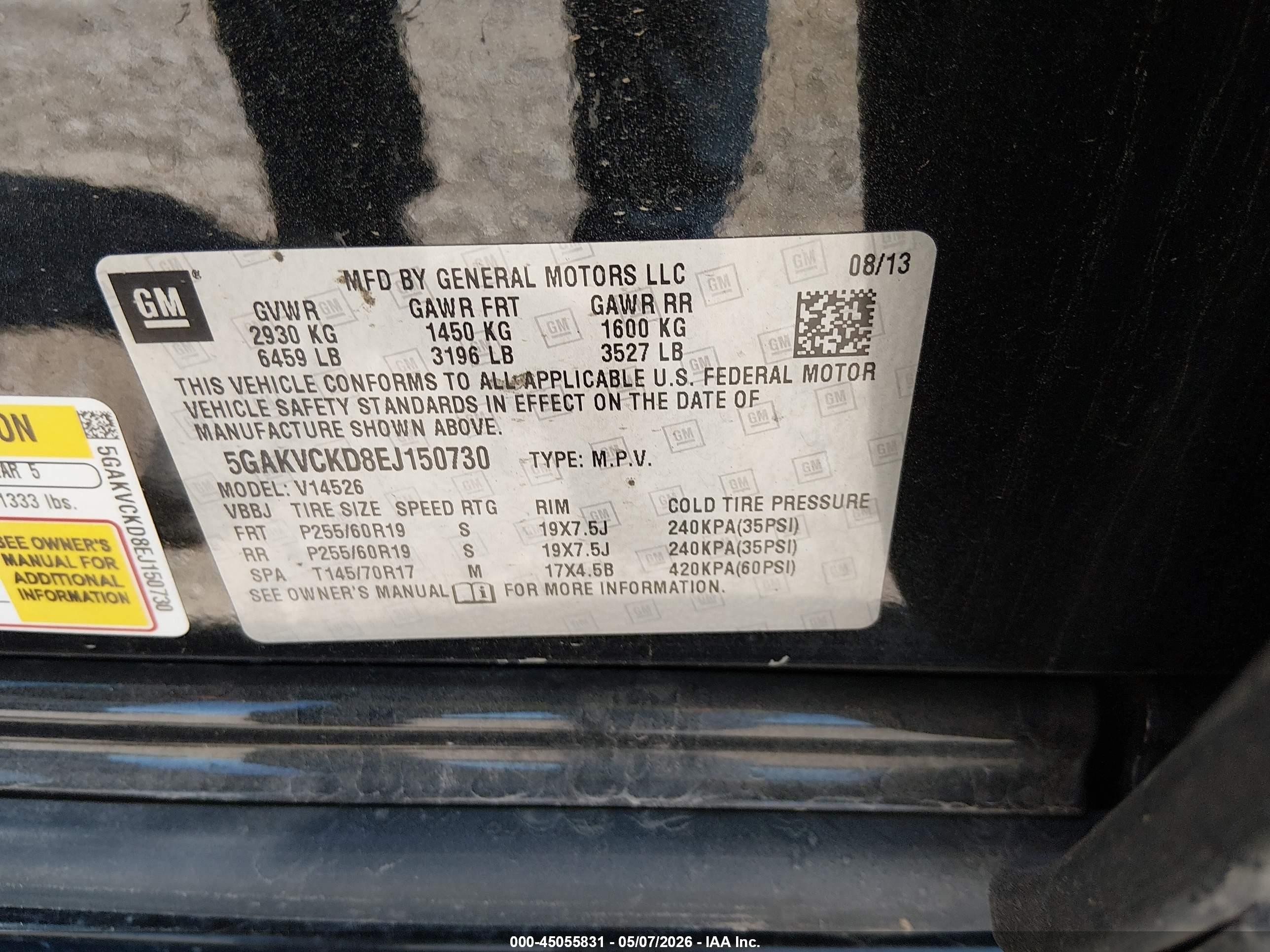 2014 Buick Enclave Premium Brown vin: 5GAKVCKD8EJ150730