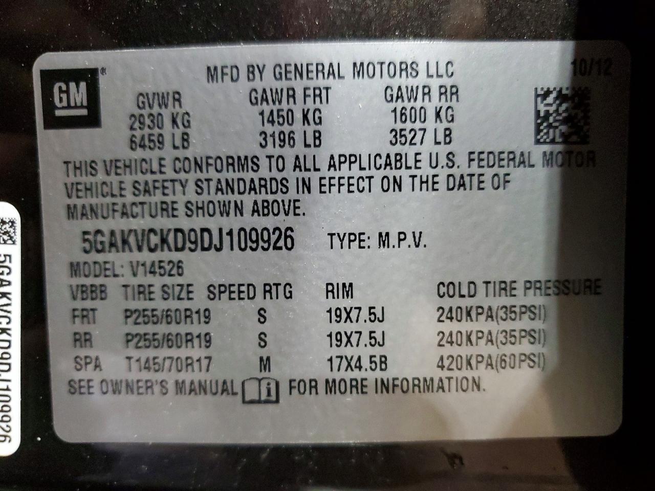 2013 Buick Enclave Gray vin: 5GAKVCKD9DJ109926