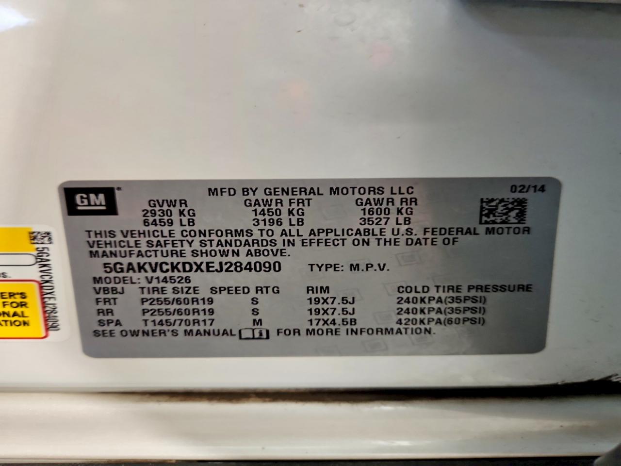 2014 Buick Enclave White vin: 5GAKVCKDXEJ284090