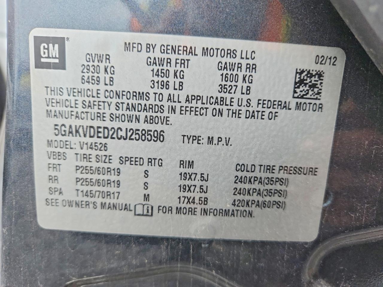 2012 Buick Enclave Gray vin: 5GAKVDED2CJ258596