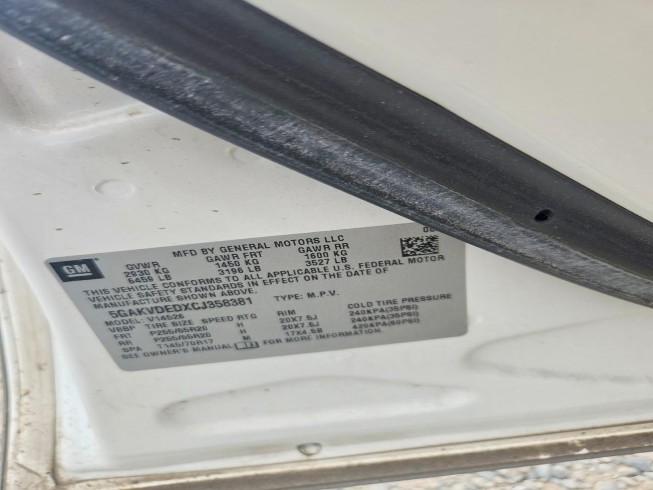 2012 Buick Enclave Белый vin: 5GAKVDEDXCJ358381