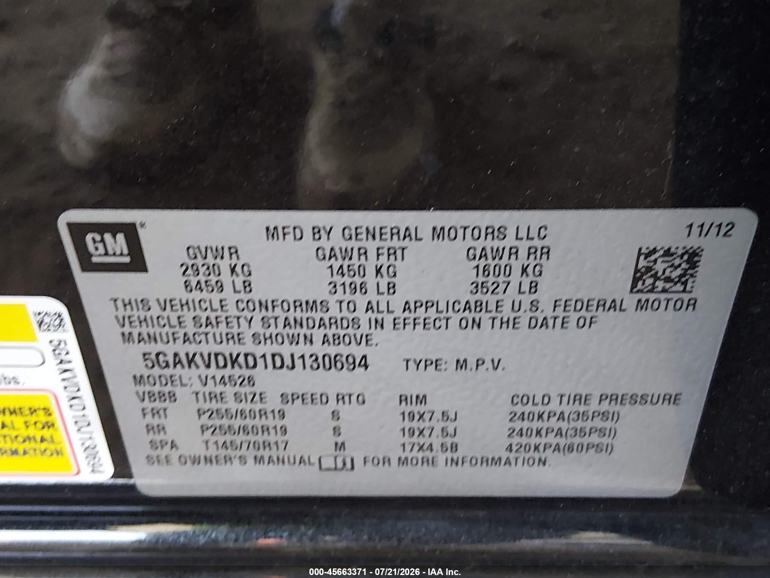 2013 Buick Enclave Premium Black vin: 5GAKVDKD1DJ130694