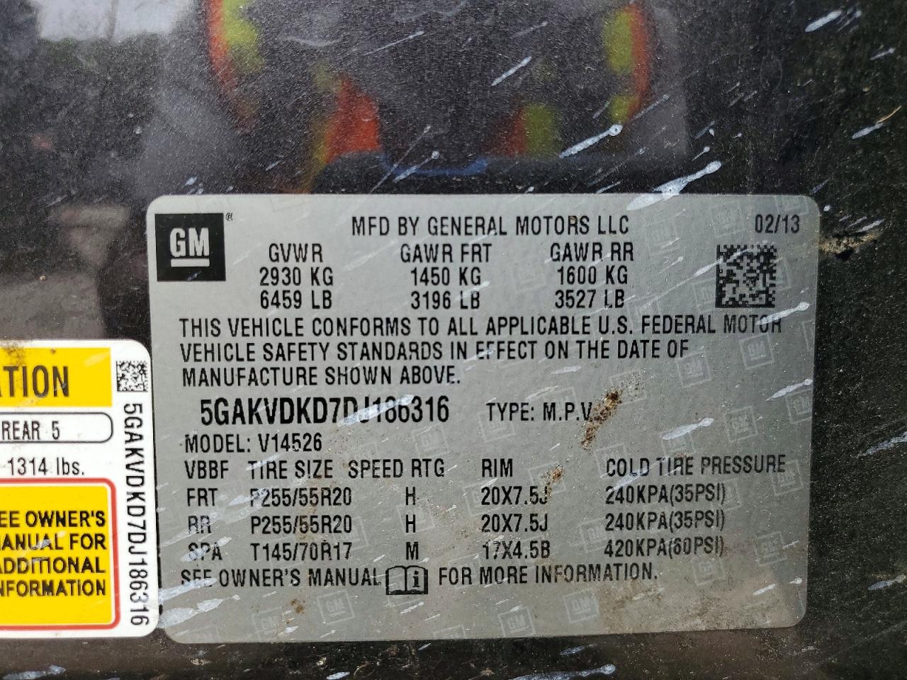 2013 Buick Enclave Gray vin: 5GAKVDKD7DJ186316