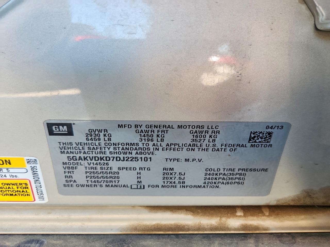 2013 Buick Enclave Beige vin: 5GAKVDKD7DJ225101