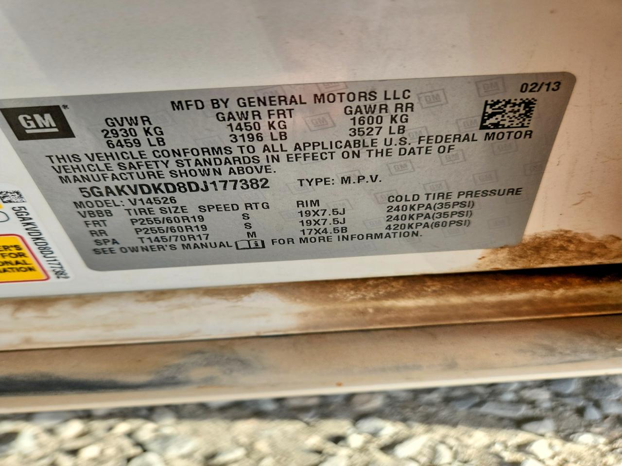 2013 Buick Enclave Белый vin: 5GAKVDKD8DJ177382