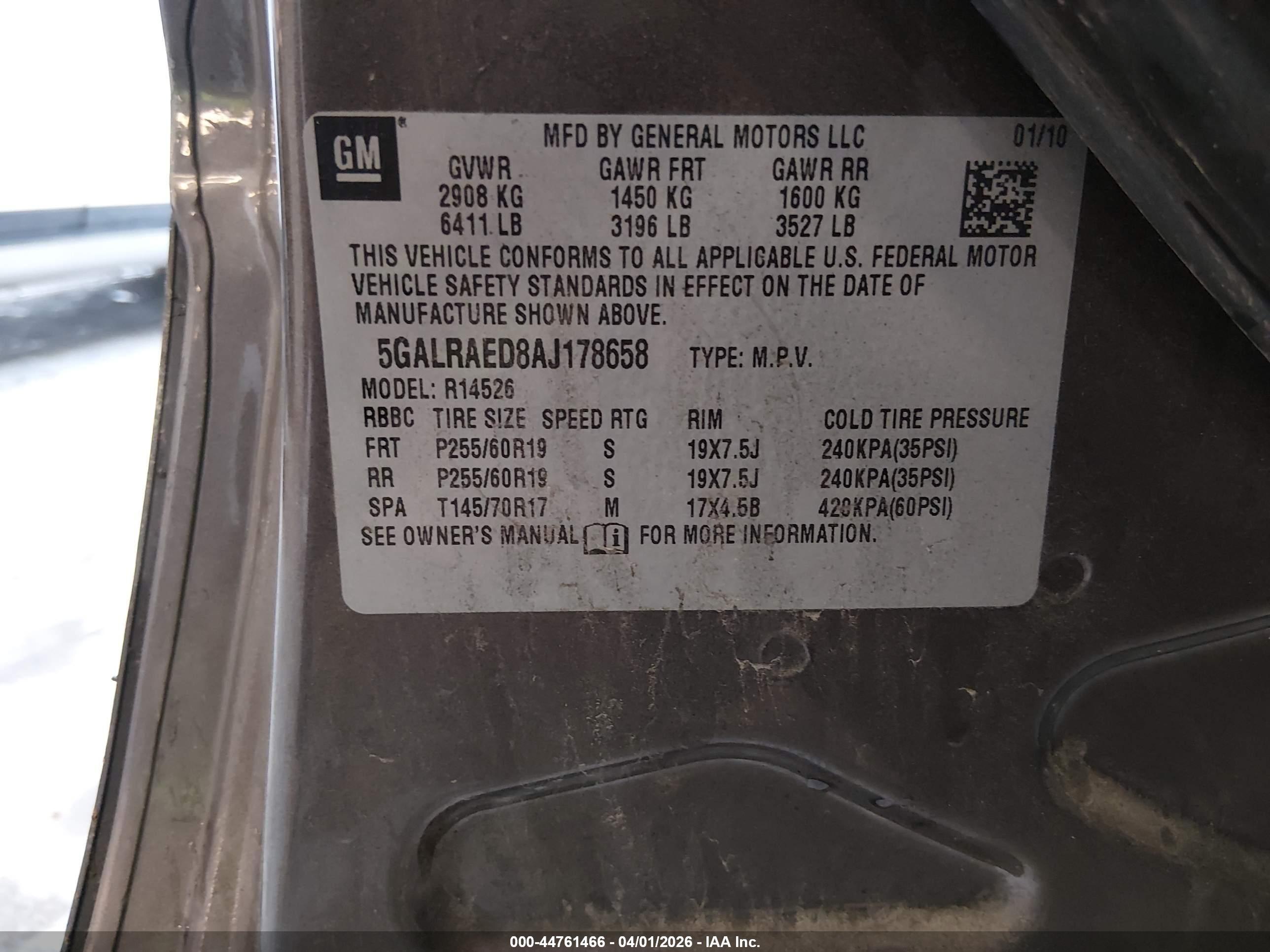2010 Buick Enclave Cx Brown vin: 5GALRAED8AJ178658