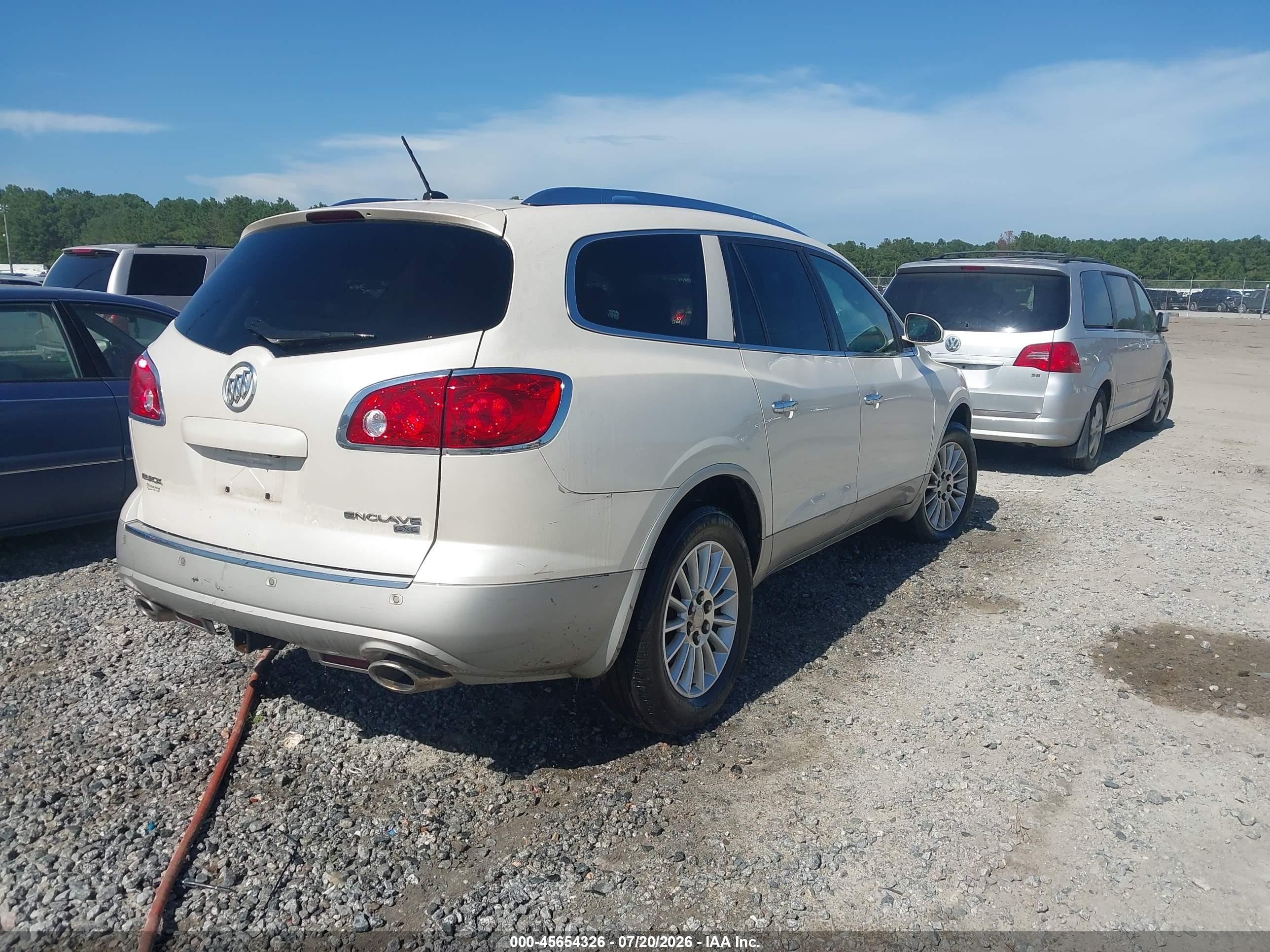 2010 Buick Enclave 1xl White vin: 5GALRBED2AJ182033