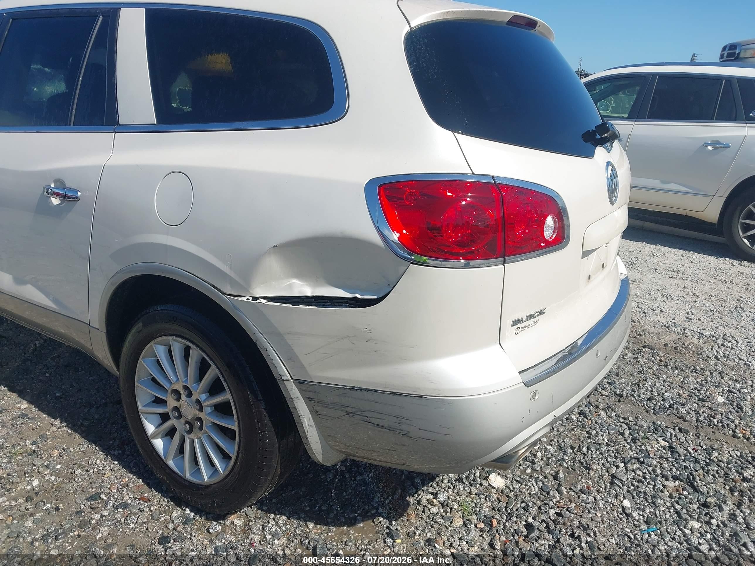 2010 Buick Enclave 1xl White vin: 5GALRBED2AJ182033