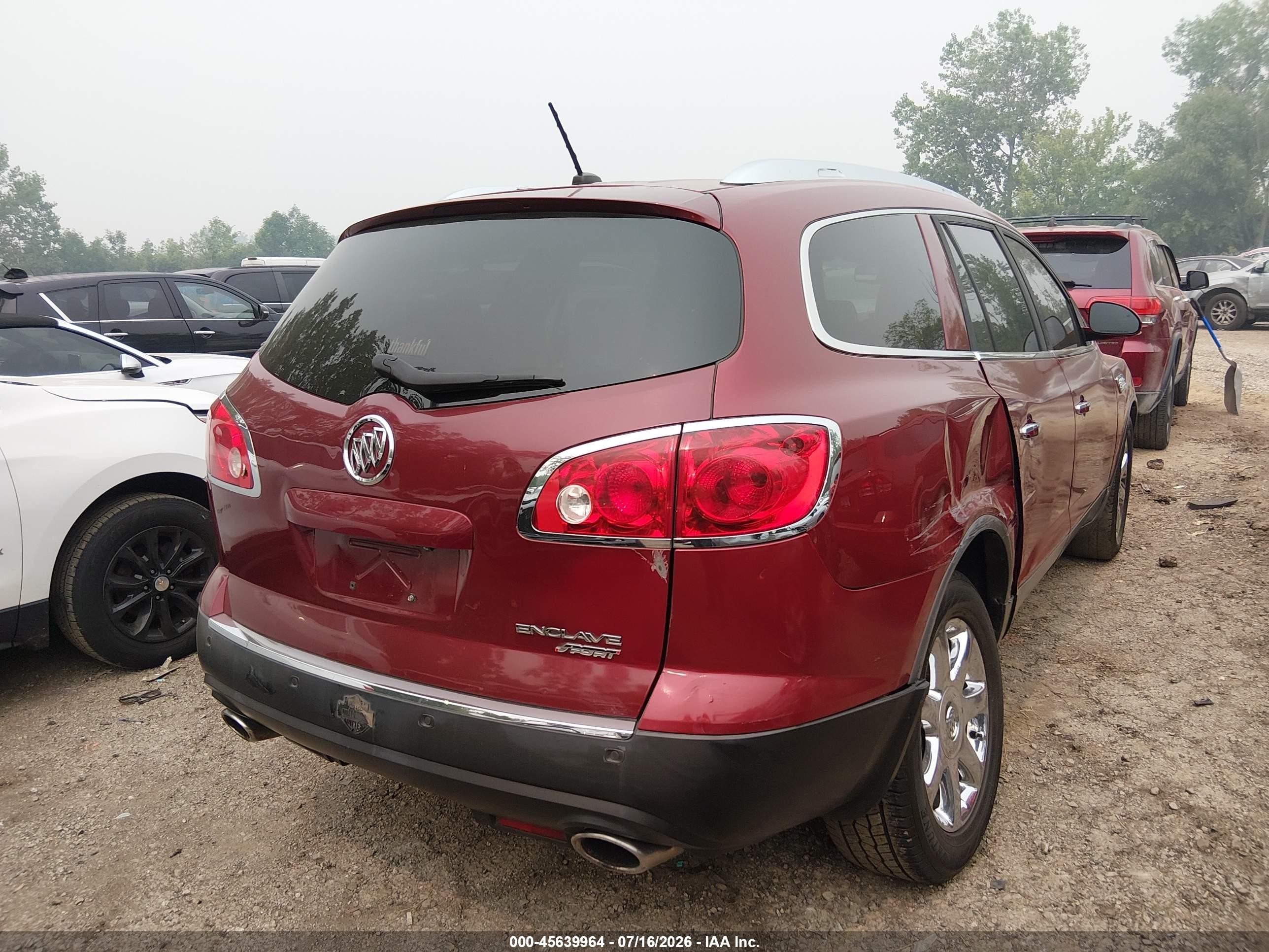 2010 Buick Enclave 1xl Red vin: 5GALVBED1AJ130792