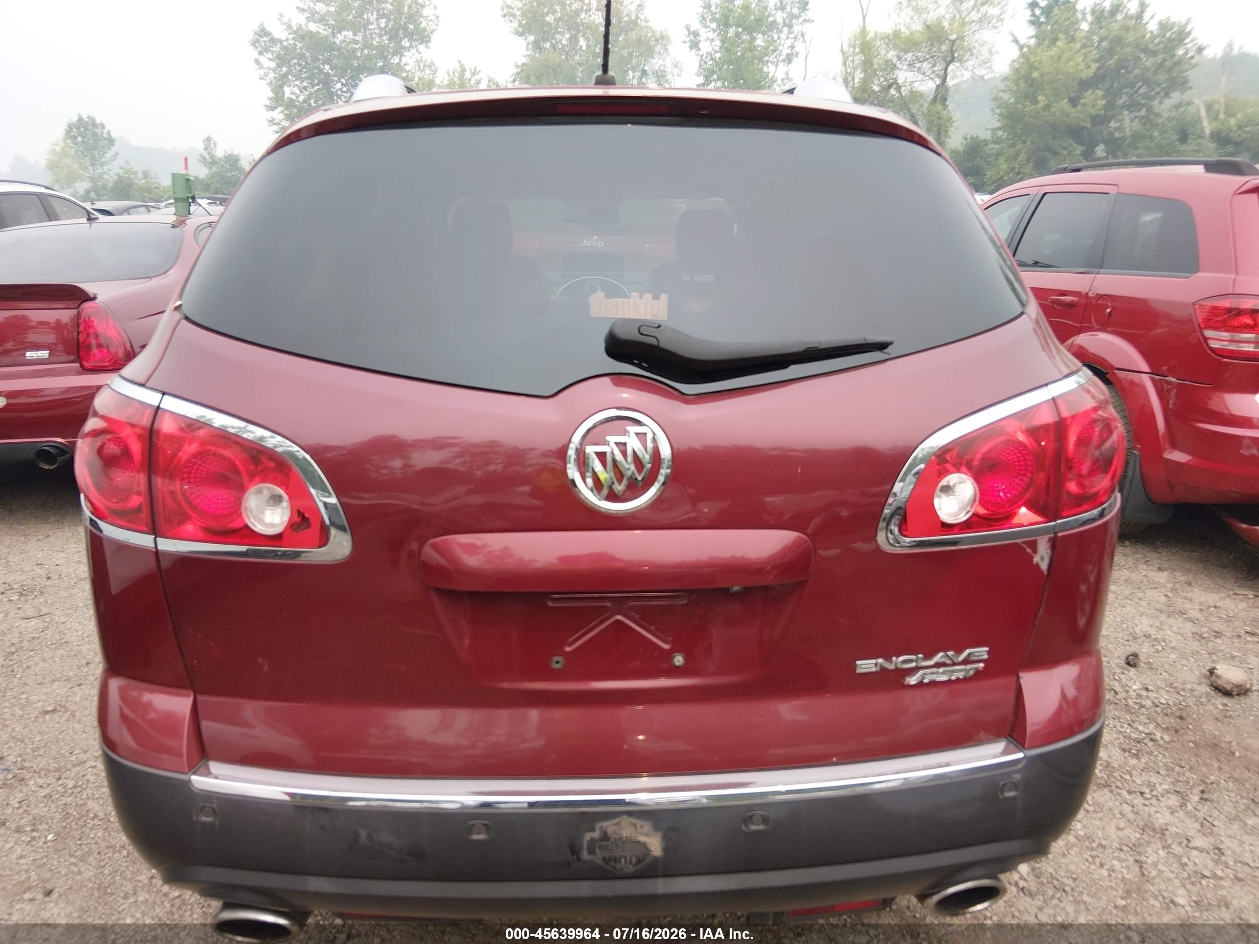 2010 Buick Enclave 1xl Red vin: 5GALVBED1AJ130792