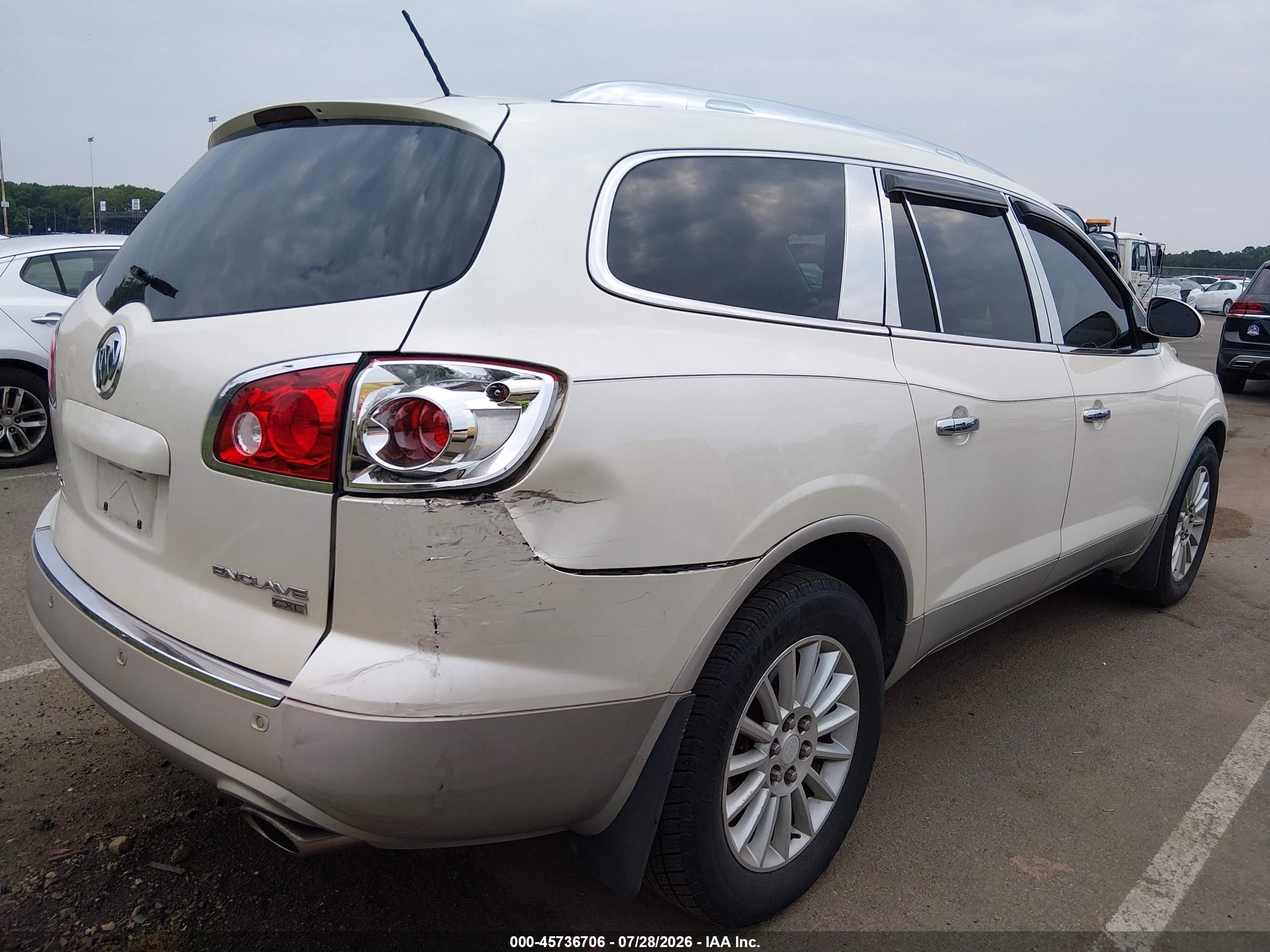 2010 Buick Enclave 1xl White vin: 5GALVBED6AJ235943