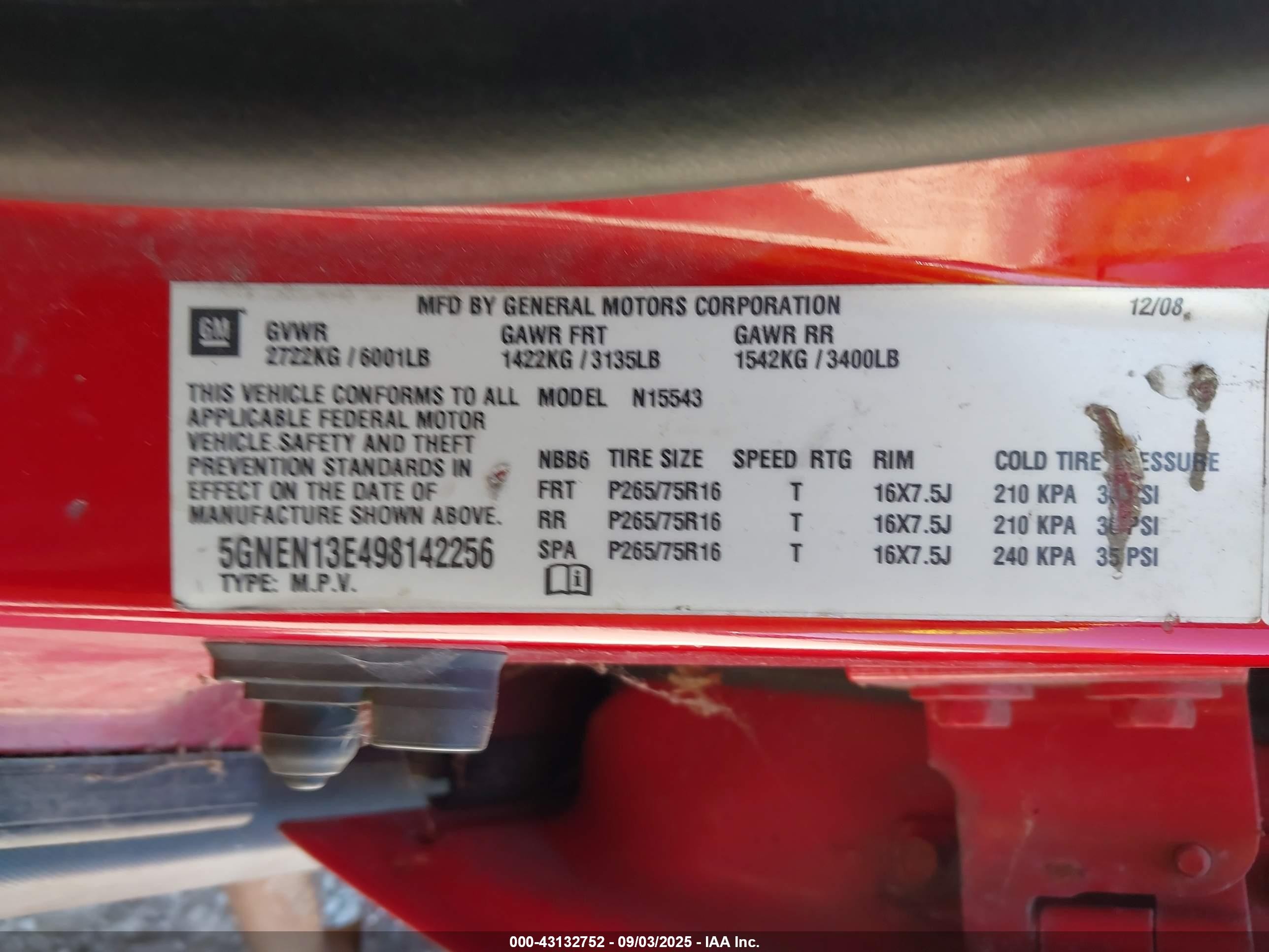 2009 Hummer H3t   Red vin: 5GNEN13E498142256