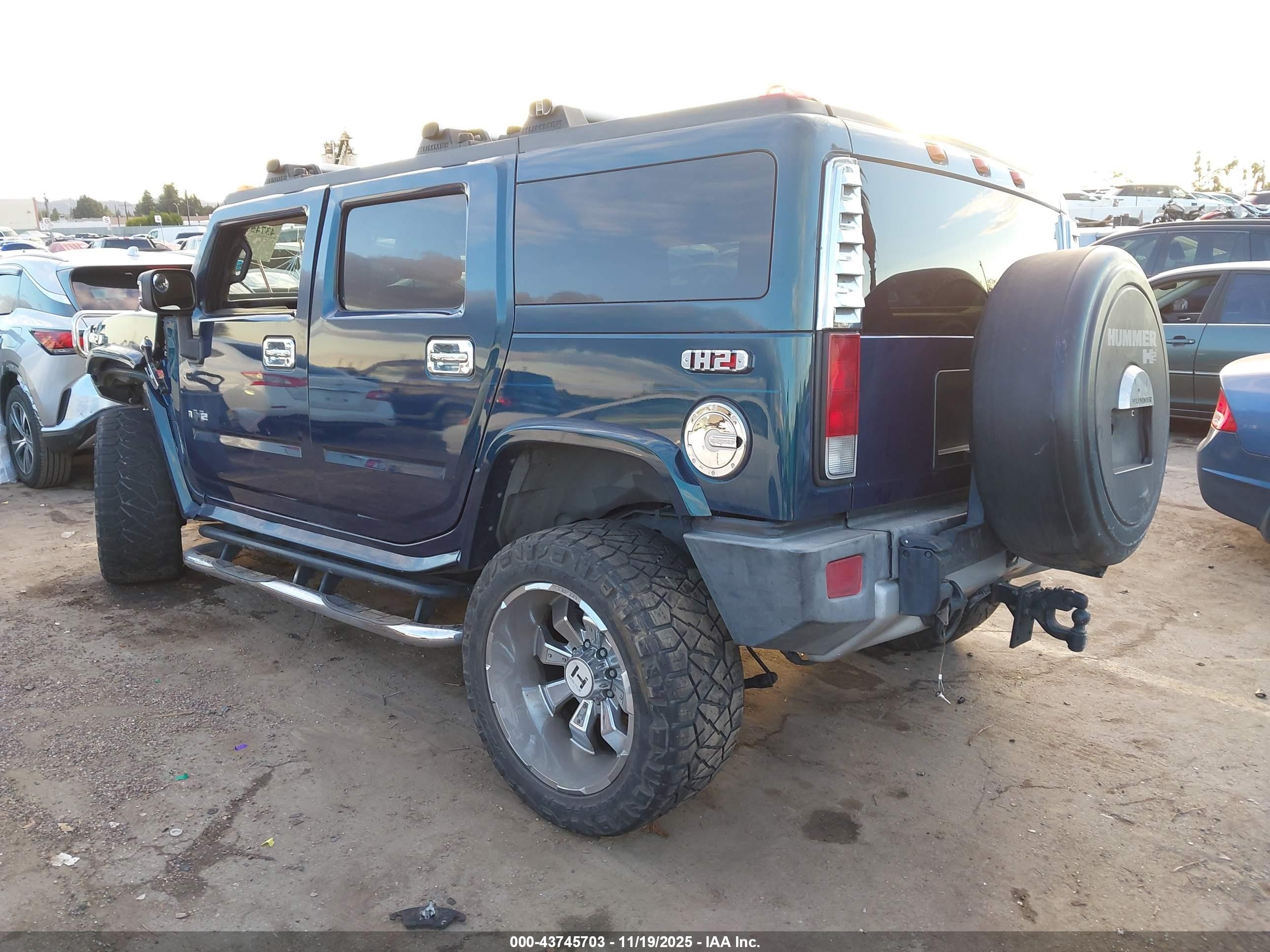 2008 Hummer H2 Suv   Blue vin: 5GRGN23828H107446