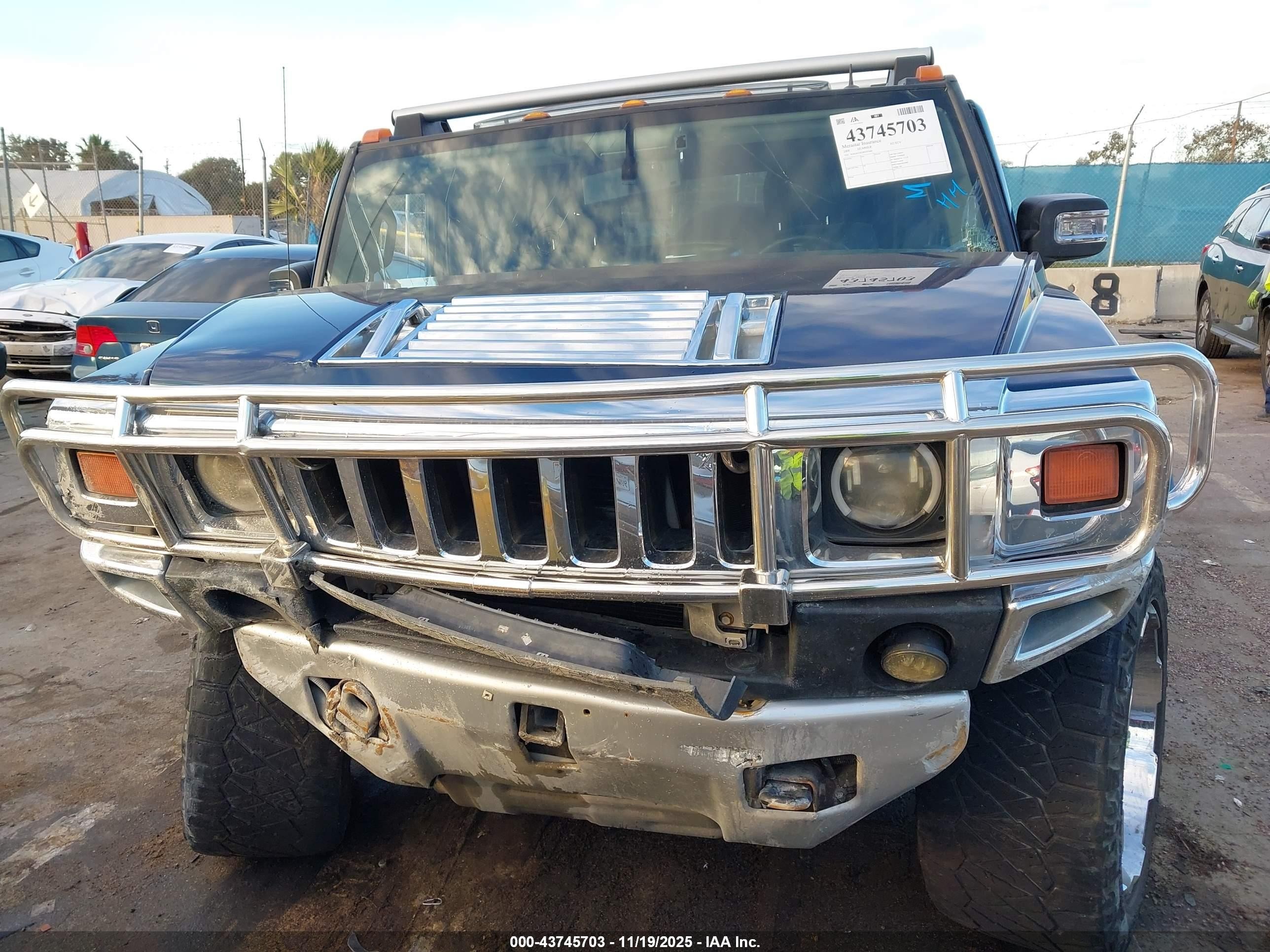 2008 Hummer H2 Suv   Blue vin: 5GRGN23828H107446