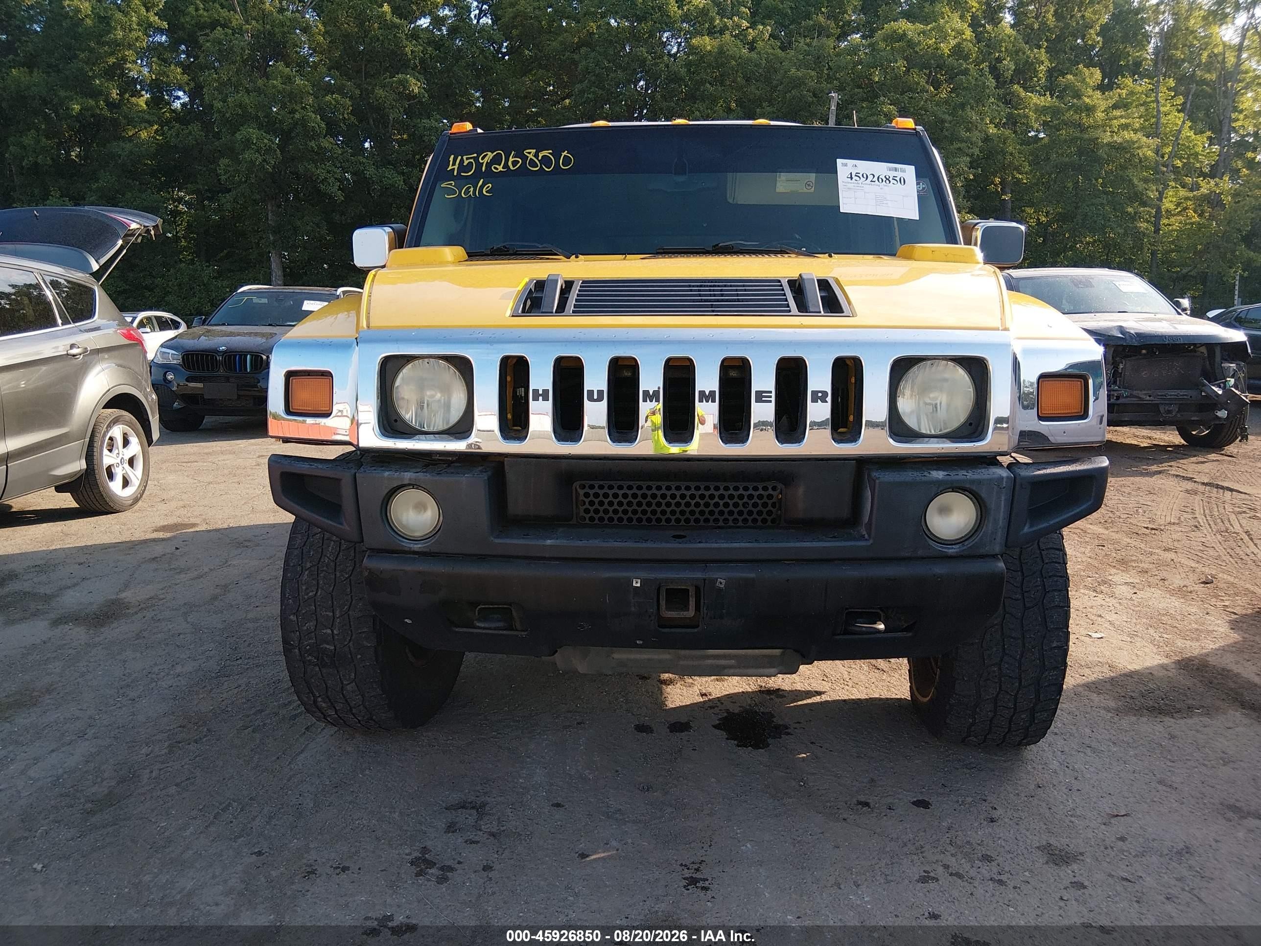 2003 Hummer H2   Yellow vin: 5GRGN23U03H140662