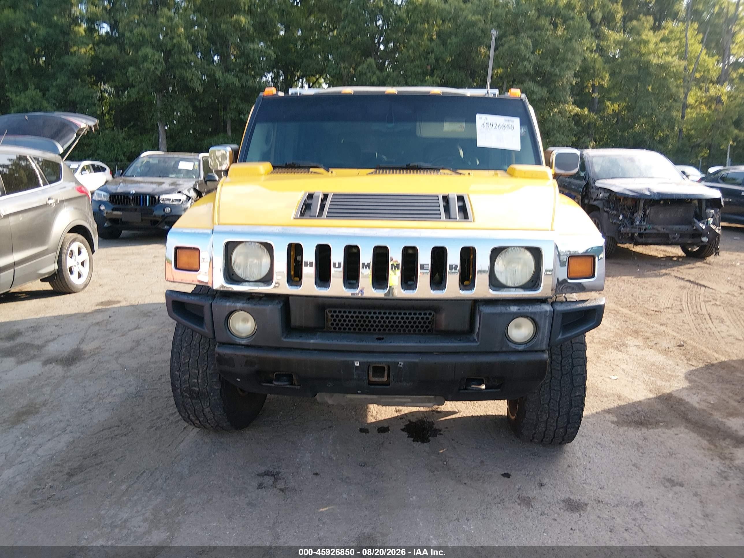 2003 Hummer H2   Yellow vin: 5GRGN23U03H140662